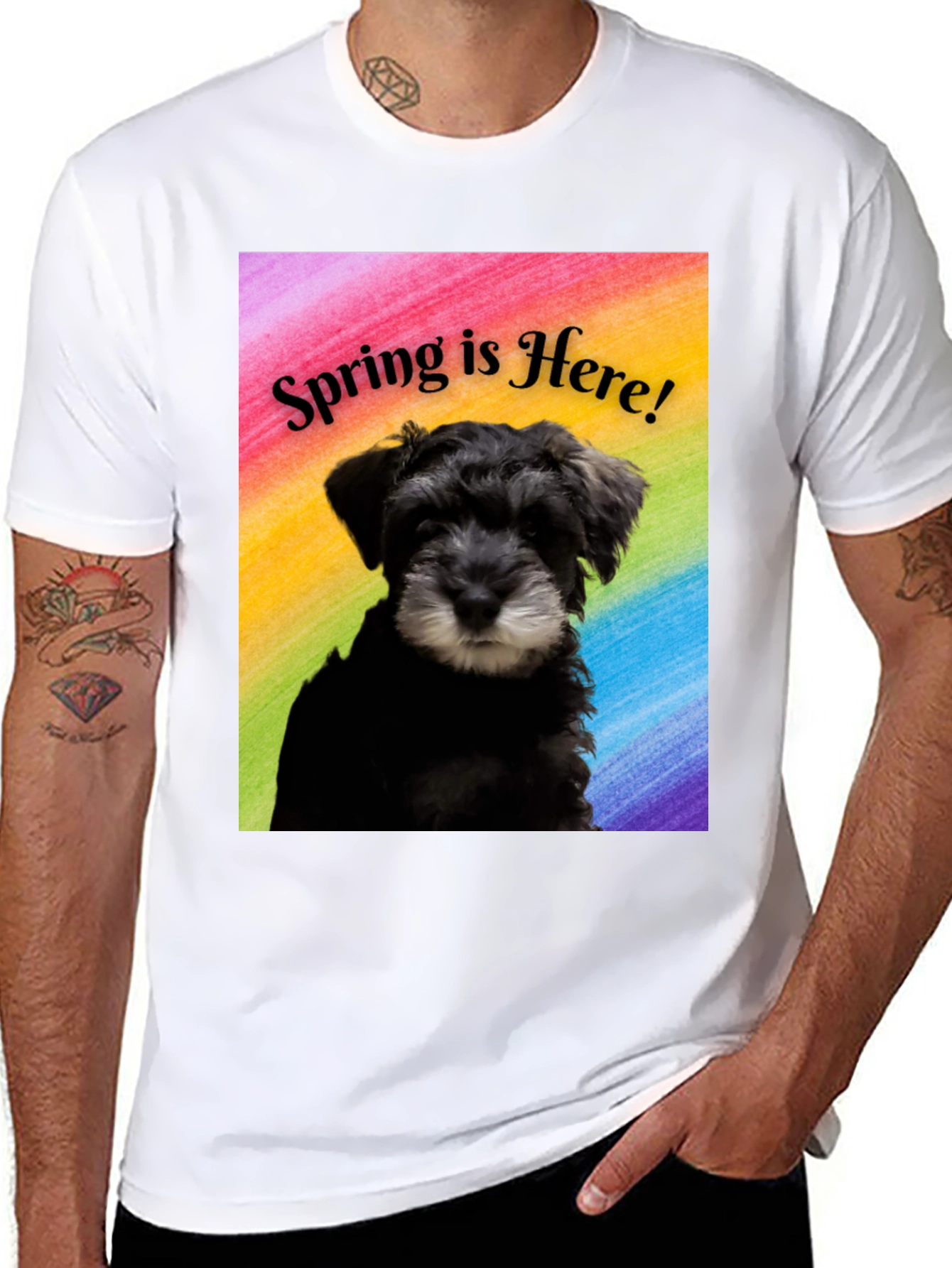 Spring Schnauzer T-Shirt - Perfect for Dog Lovers!