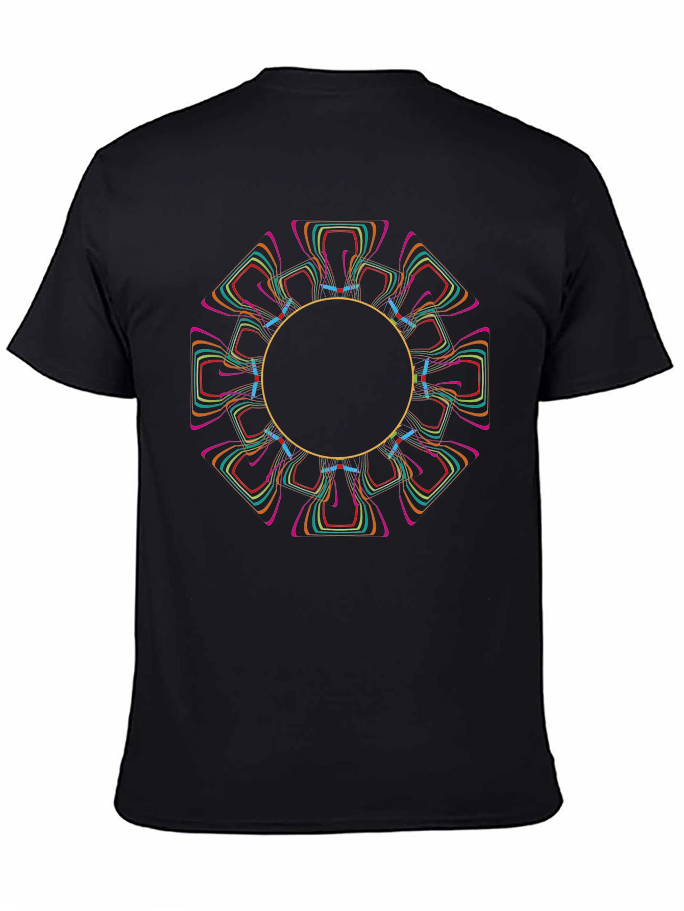 Geometric Circle Graphic Black T-Shirt