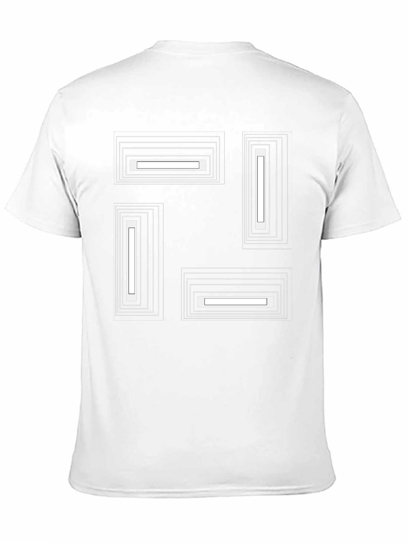 Modern Geometric Rectangle Design Black T-Shirt
