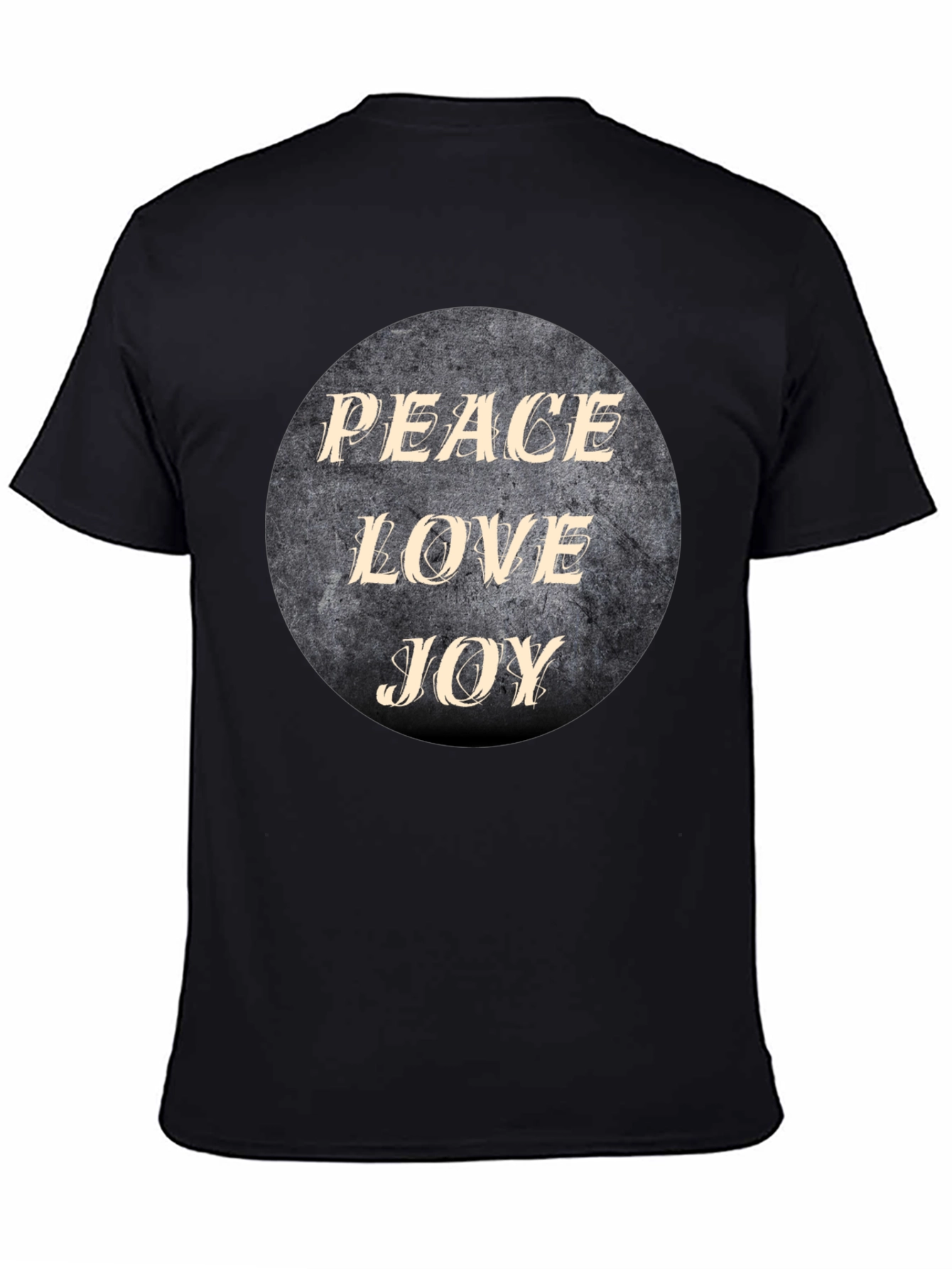 Peace Love Joy Graphic Black T-Shirt