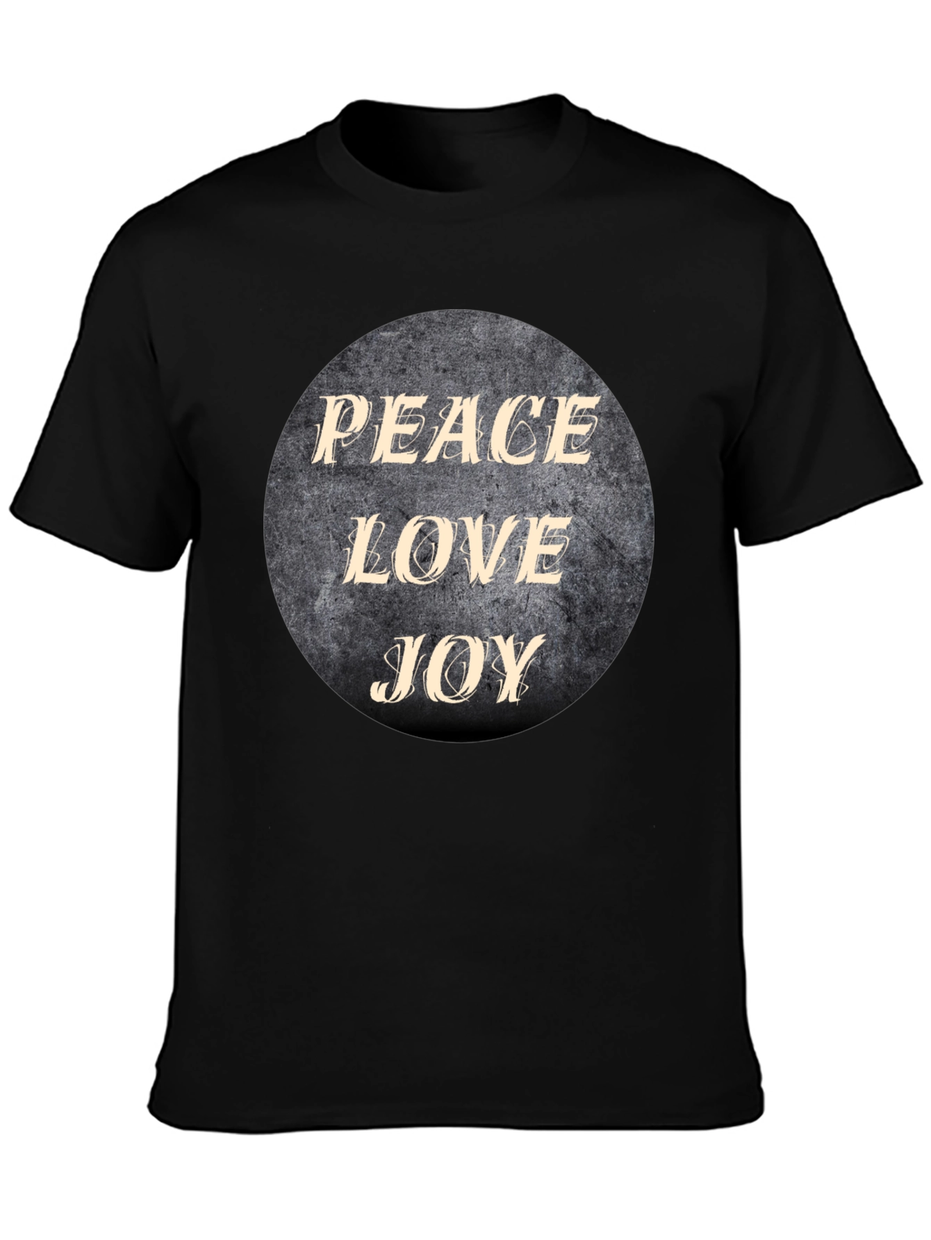 Peace Love Joy Graphic Black T-Shirt