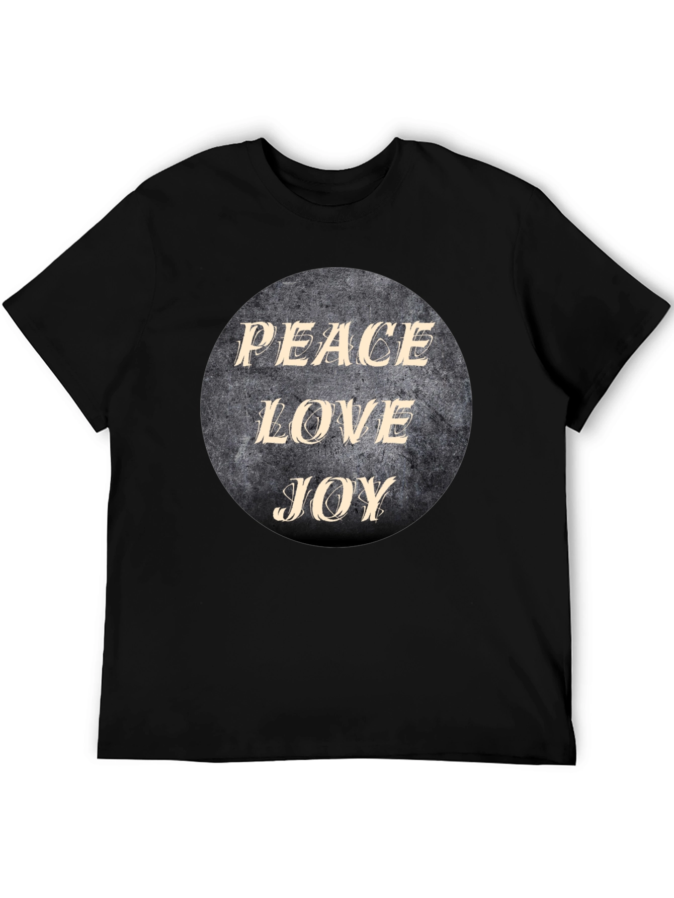 Peace Love Joy Graphic Black T-Shirt