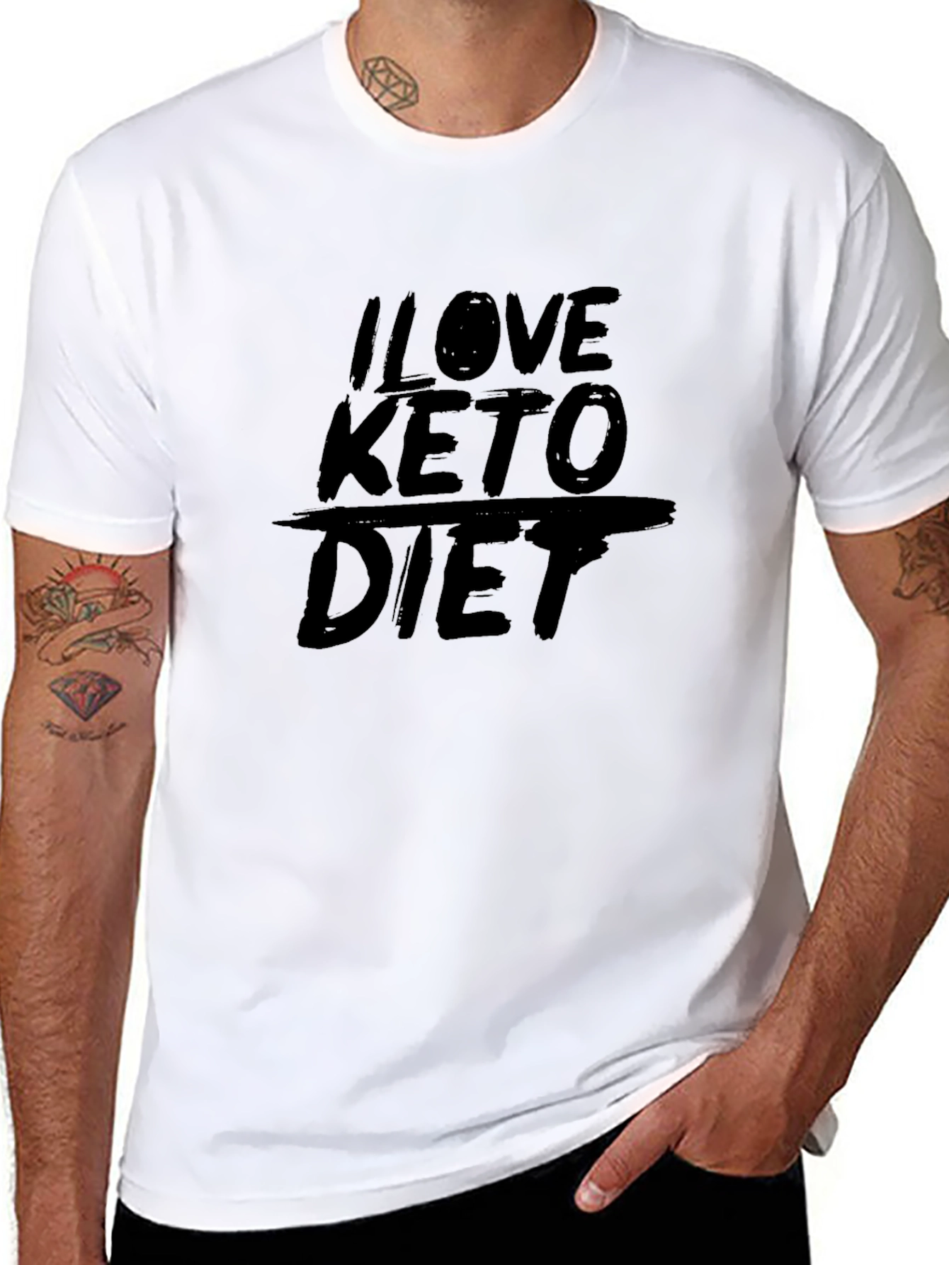 I Love Keto Diet Black T-Shirt