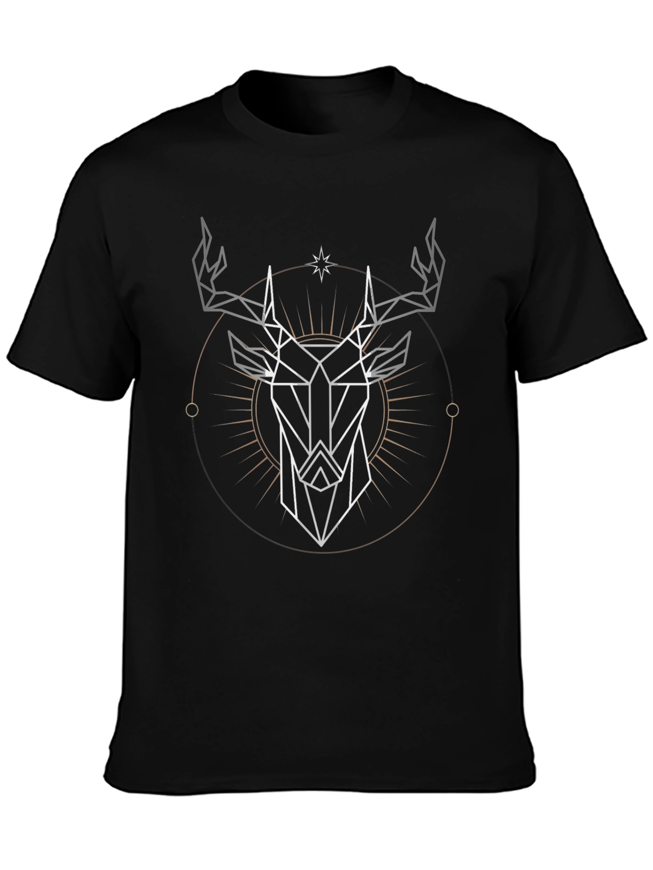 Geometric Deer Graphic Tee - Modern Stylish Design
