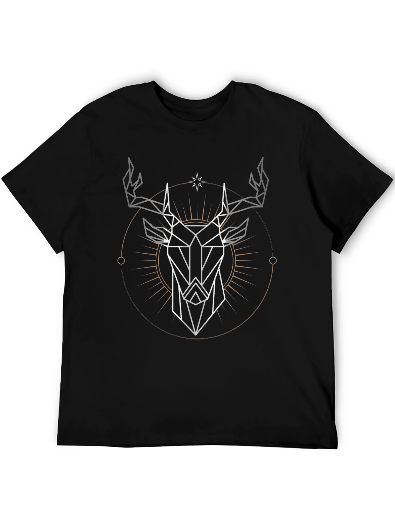 Geometric Deer Graphic Tee - Modern Stylish Design
