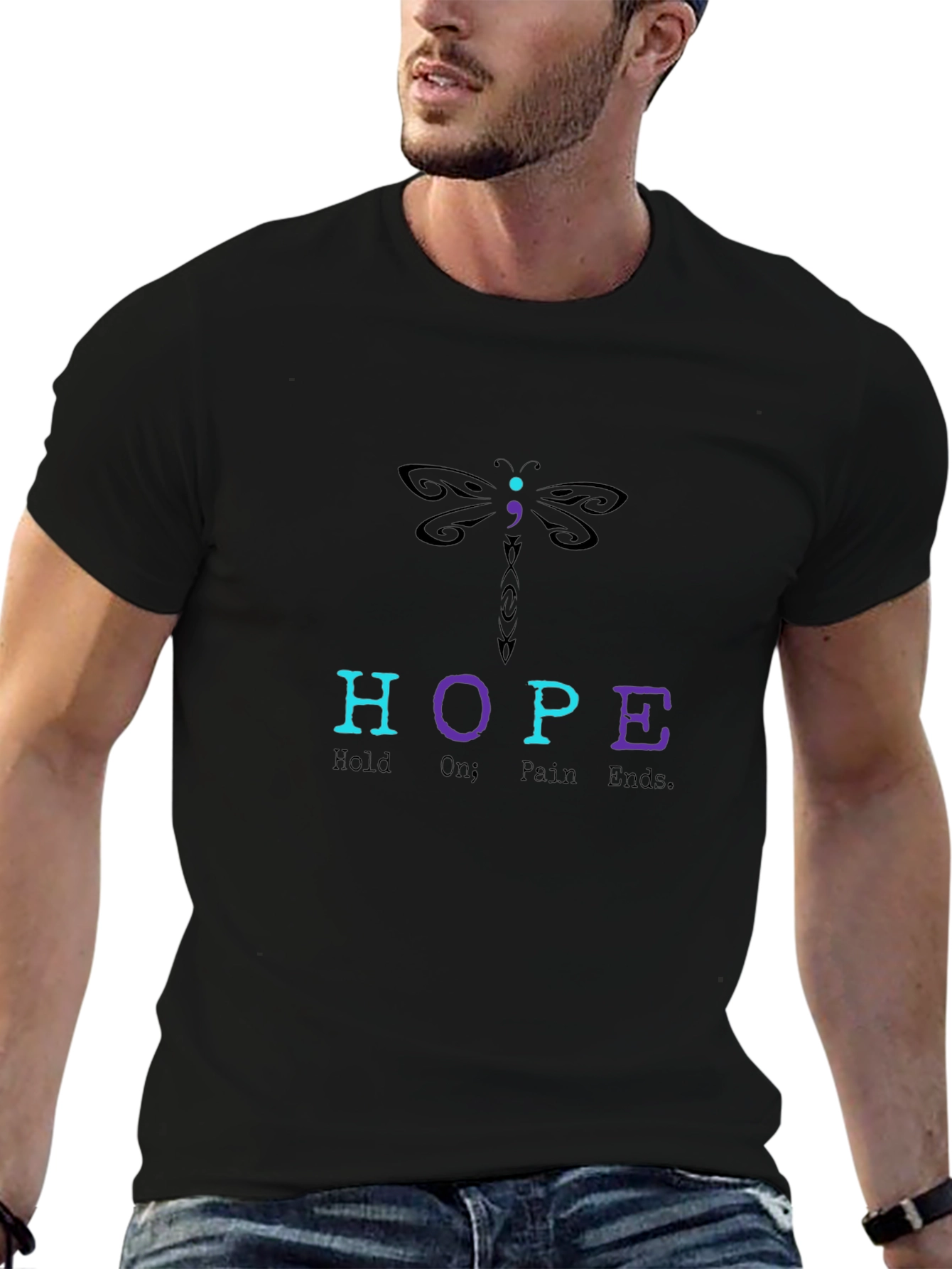 HOPE Dragonfly Graphic Tee - Mental Health Awareness Shirt