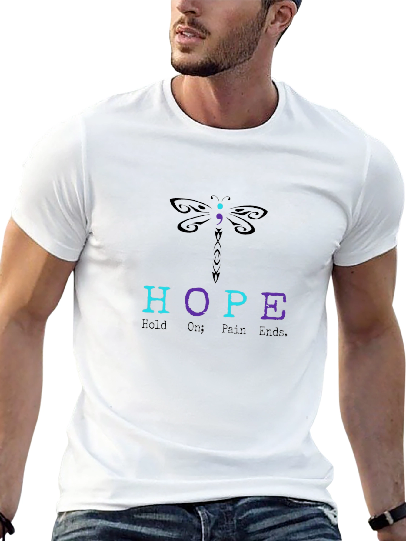 HOPE Dragonfly Graphic Tee - Mental Health Awareness Shirt