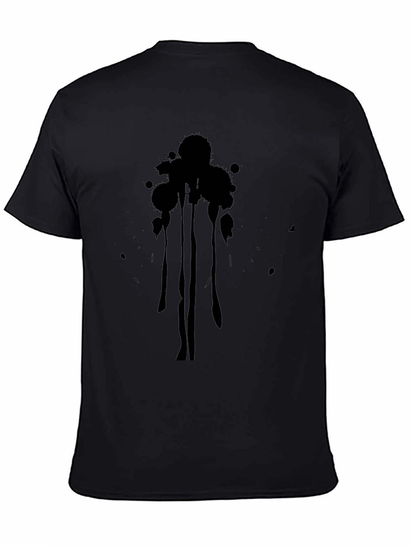 Abstract Drip Graphic Black T-Shirt