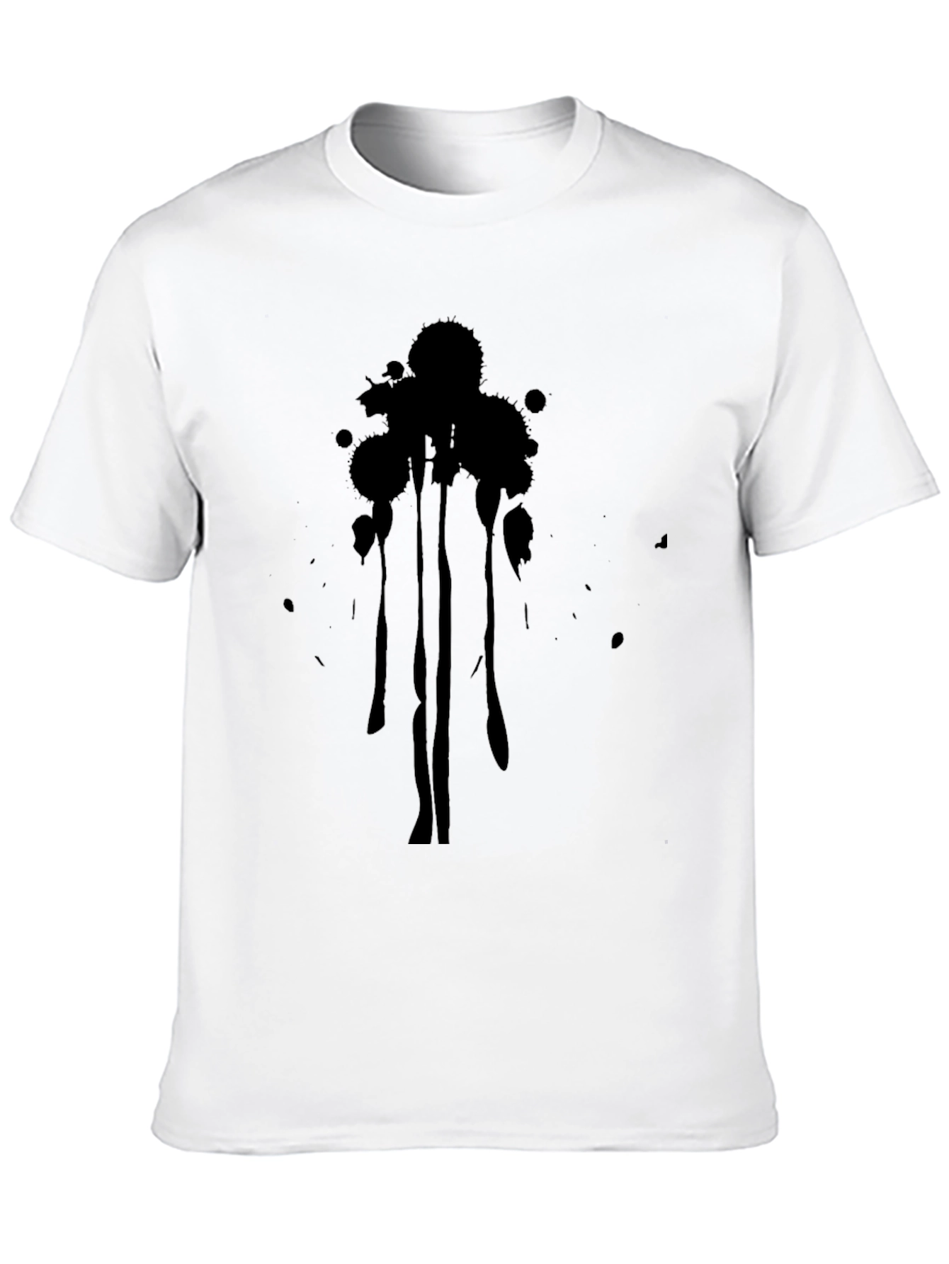 Abstract Drip Graphic Black T-Shirt