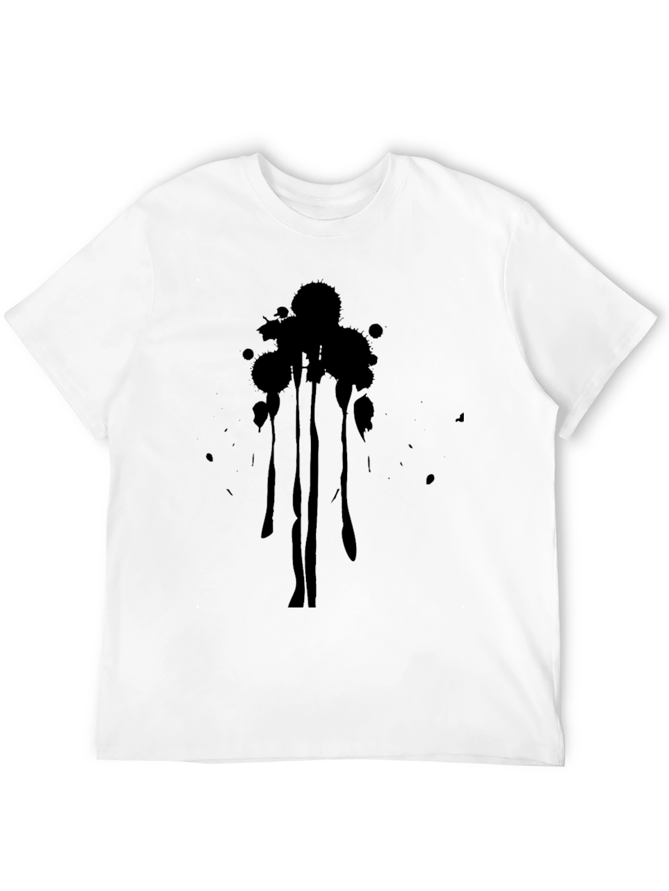 Abstract Drip Graphic Black T-Shirt