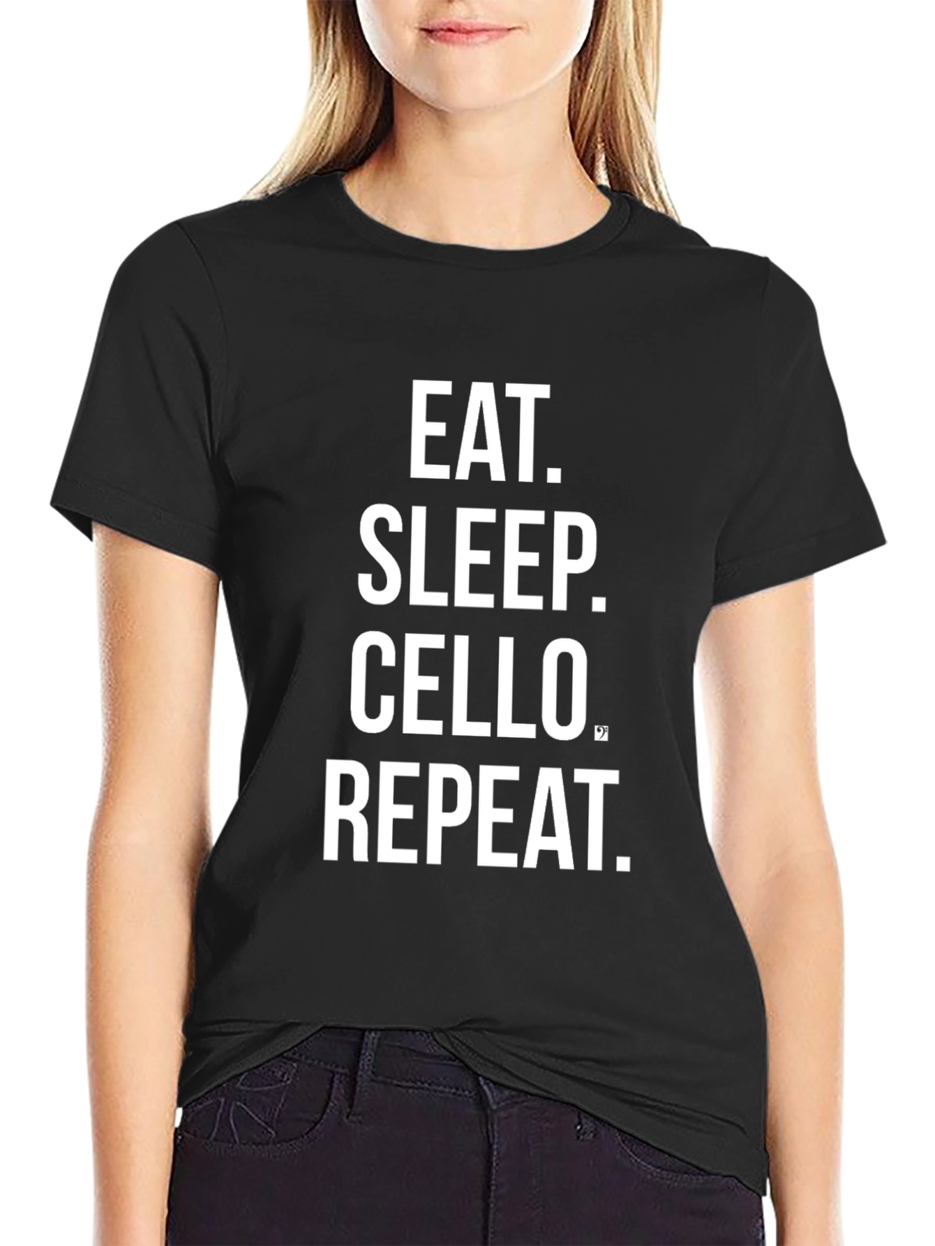 Eat Sleep Cello Repeat Black T-Shirt