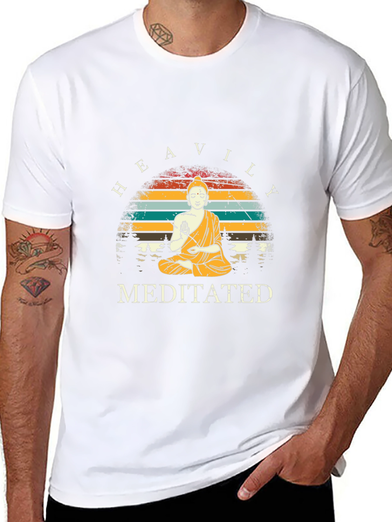 Heavily Meditated T-Shirt - Zen Buddha Graphic Tee