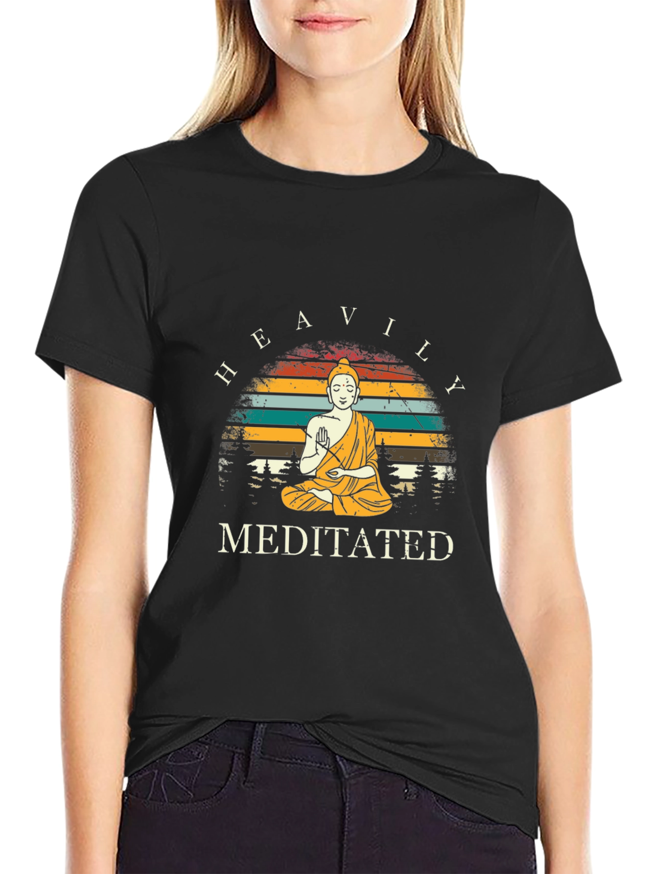 Heavily Meditated T-Shirt - Zen Buddha Graphic Tee