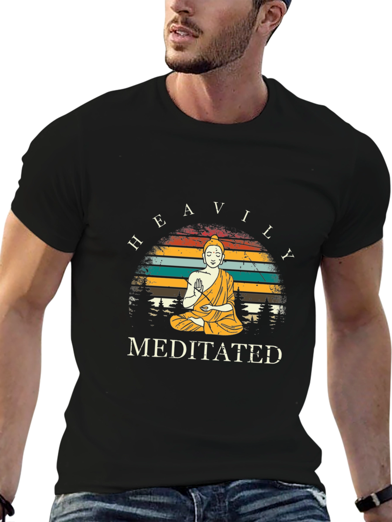 Heavily Meditated T-Shirt - Zen Buddha Graphic Tee