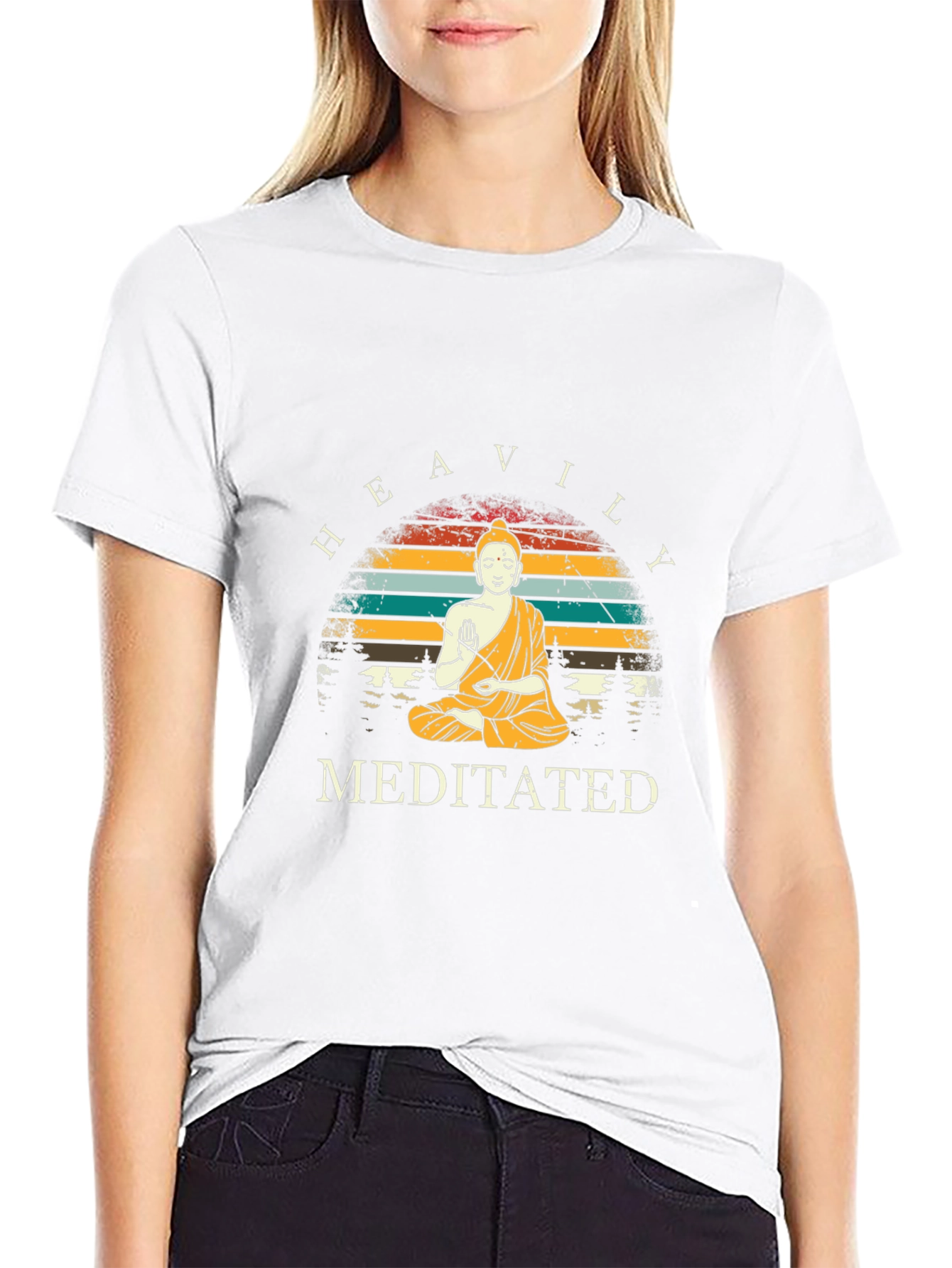 Heavily Meditated T-Shirt - Zen Buddha Graphic Tee