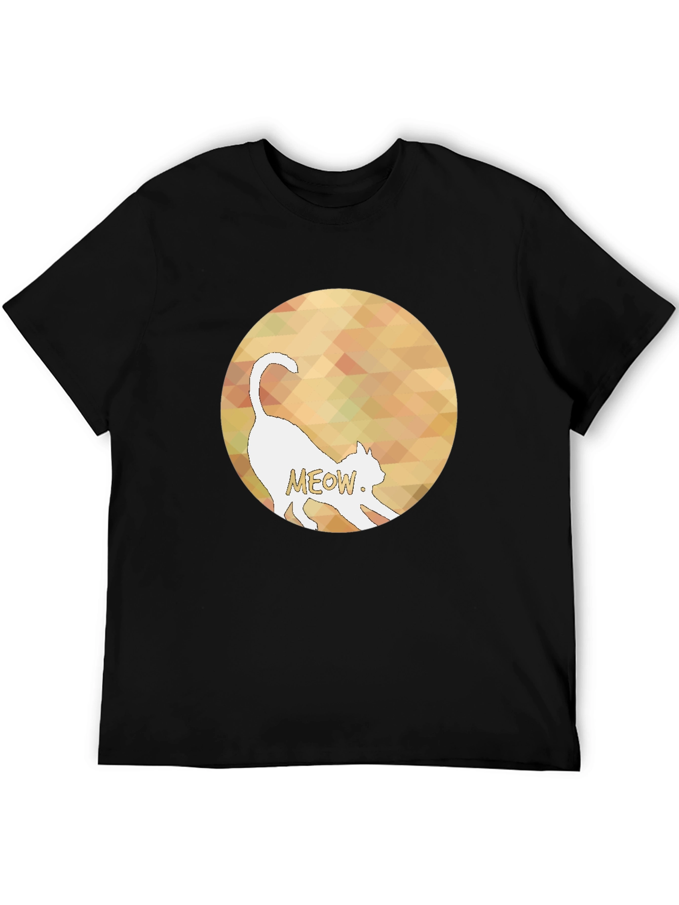 Cool Cat Meow Graphic Black T-Shirt