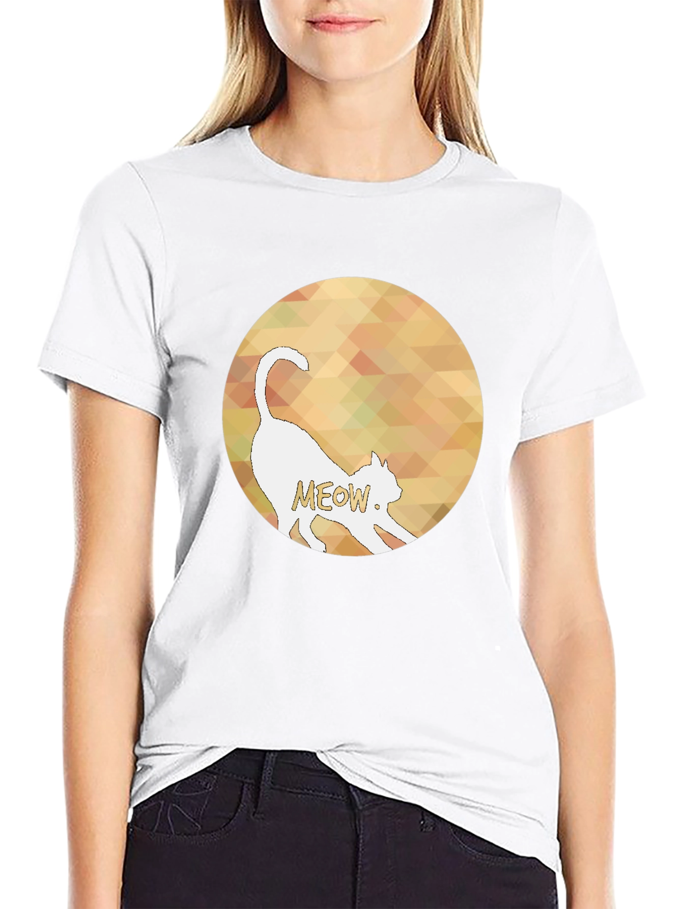 Cool Cat Meow Graphic Black T-Shirt
