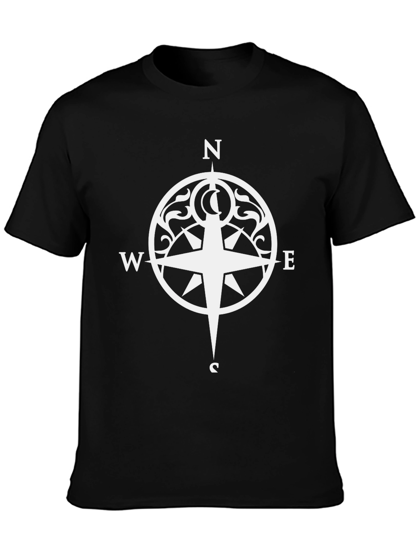 Compass Graphic Tee - Stylish Black T-Shirt