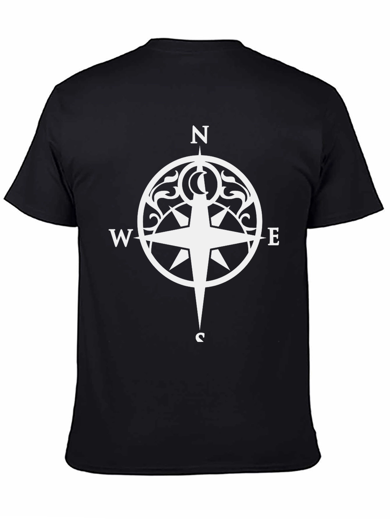 Compass Graphic Tee - Stylish Black T-Shirt