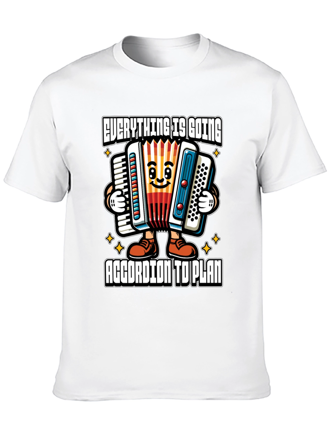 Funny Accordion Cartoon T-Shirt