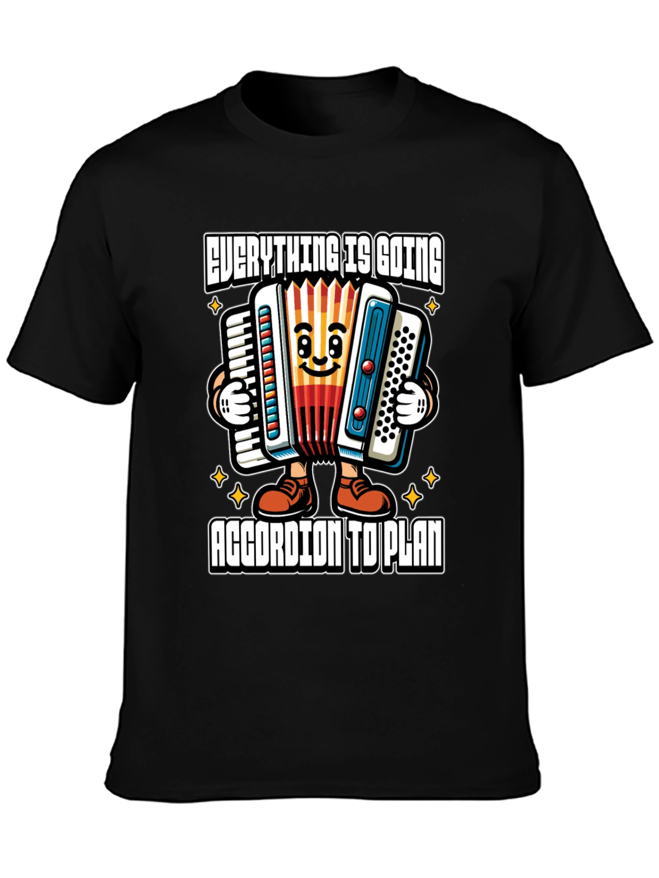 Funny Accordion Cartoon T-Shirt