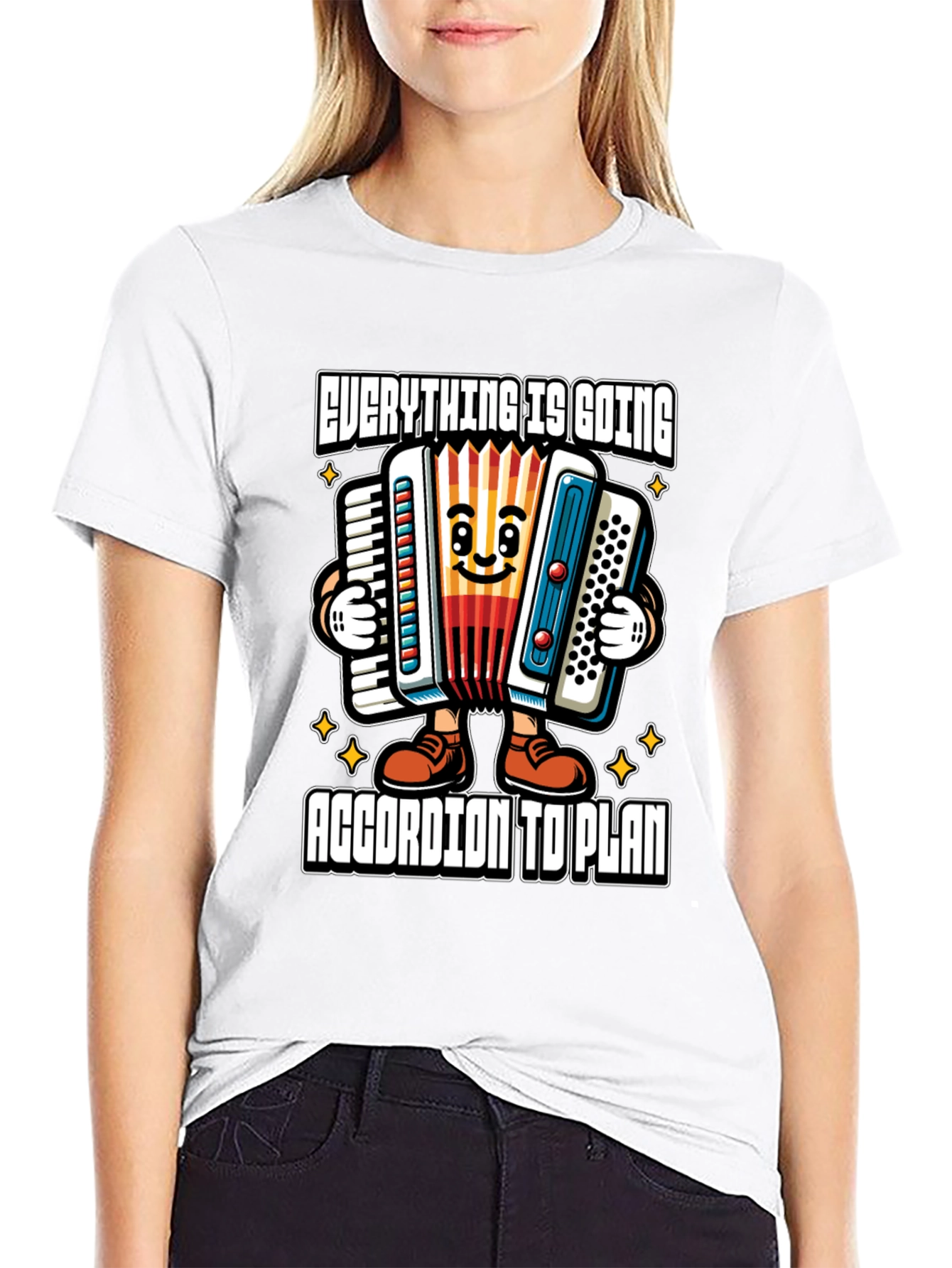 Funny Accordion Cartoon T-Shirt