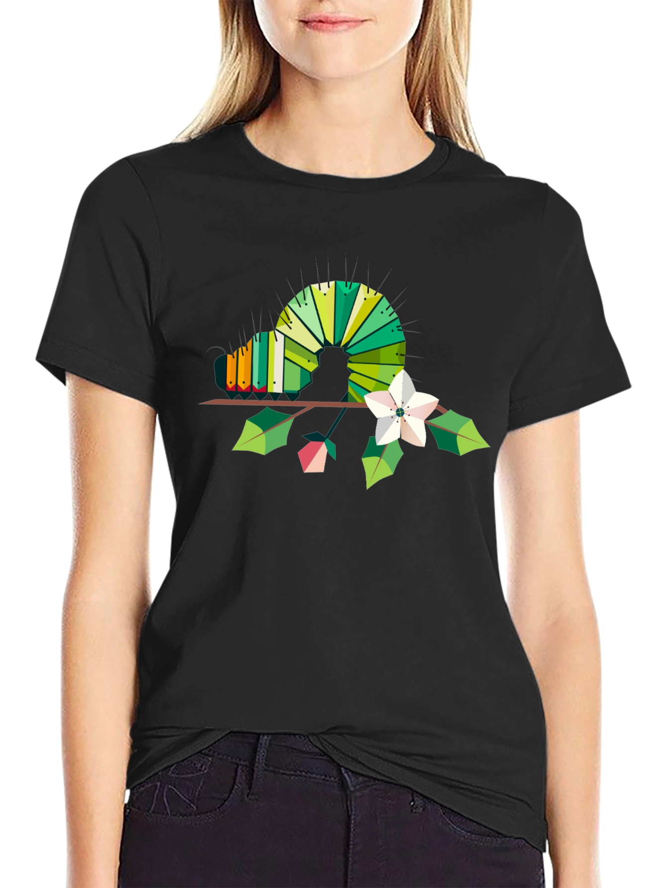 Geometric Caterpillar Graphic T-Shirt