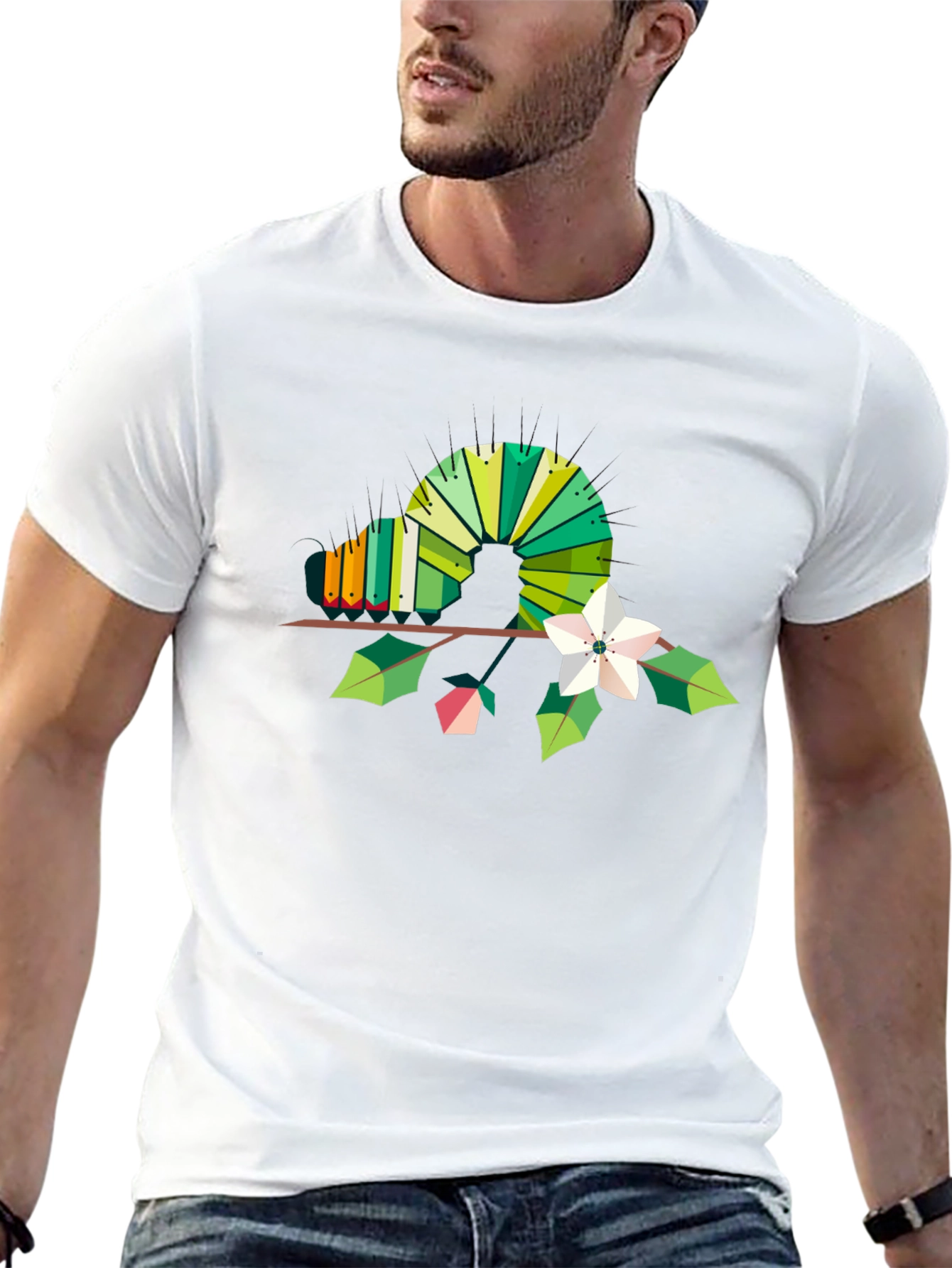 Geometric Caterpillar Graphic T-Shirt