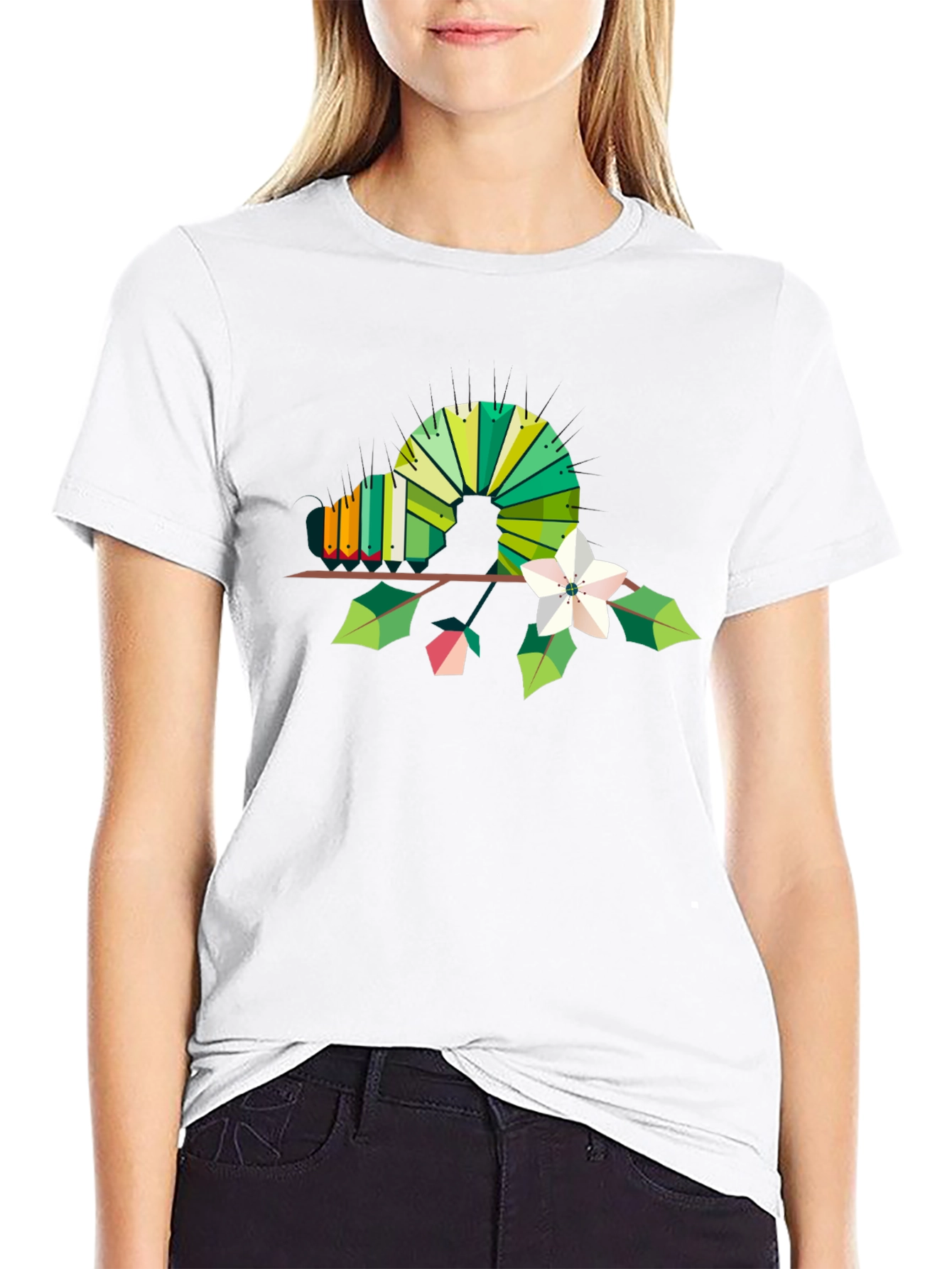 Geometric Caterpillar Graphic T-Shirt