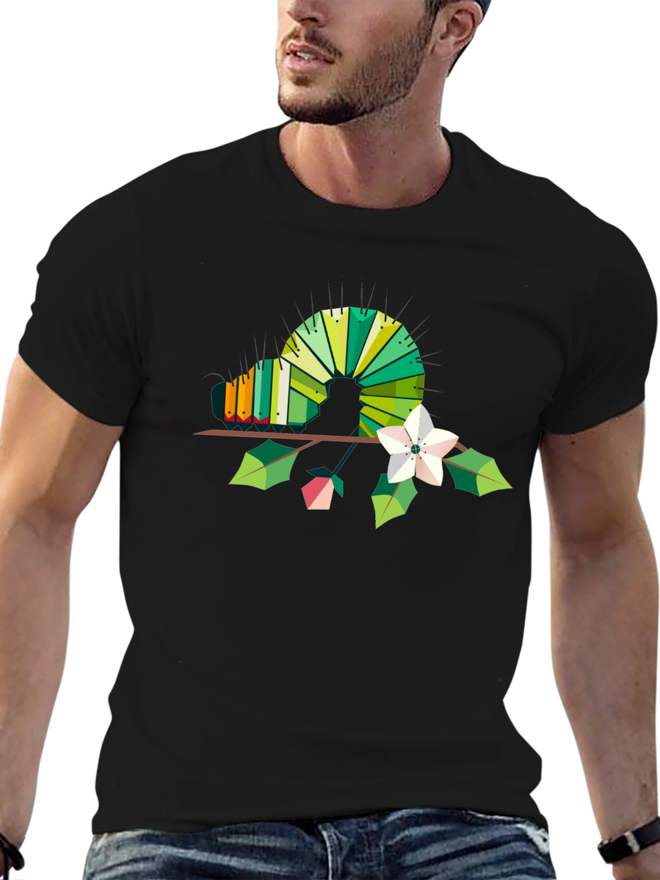 Geometric Caterpillar Graphic T-Shirt