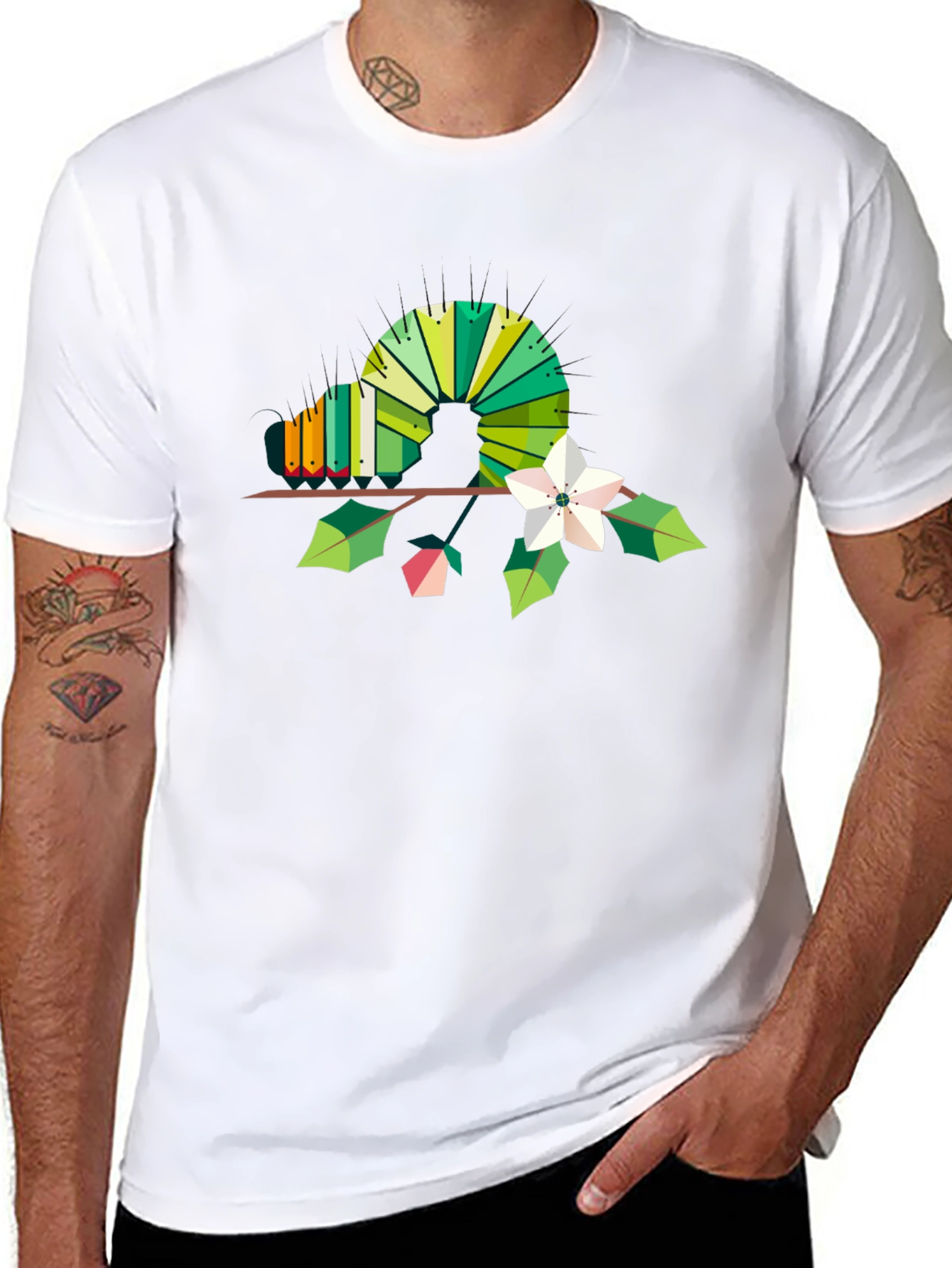 Geometric Caterpillar Graphic T-Shirt