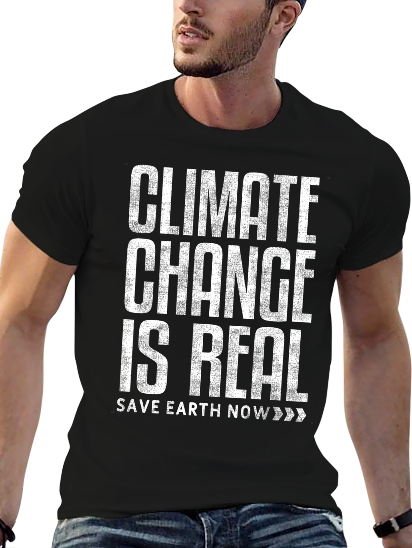 Climate Change Awareness Black Graphic T-Shirt