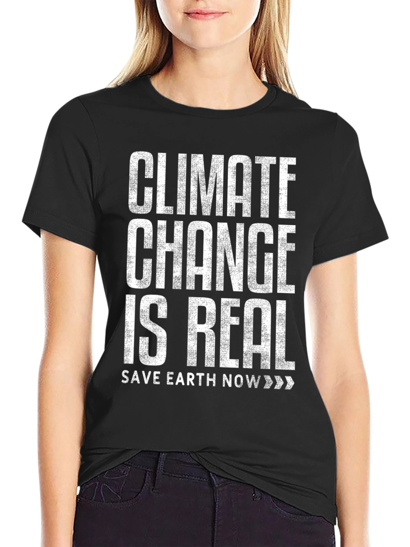 Climate Change Awareness Black Graphic T-Shirt