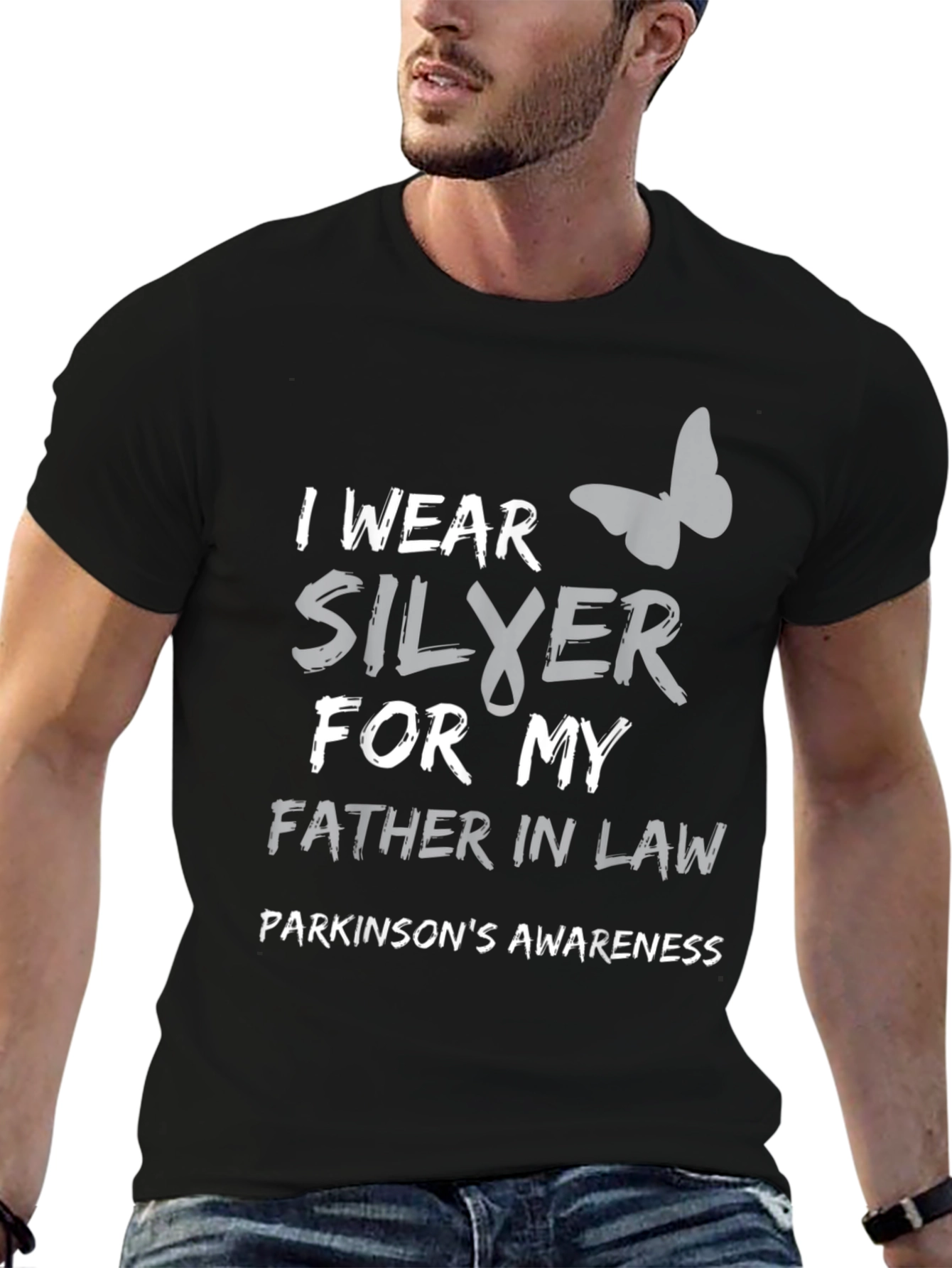Parkinsons Awareness T-Shirt - Silver Ribbon