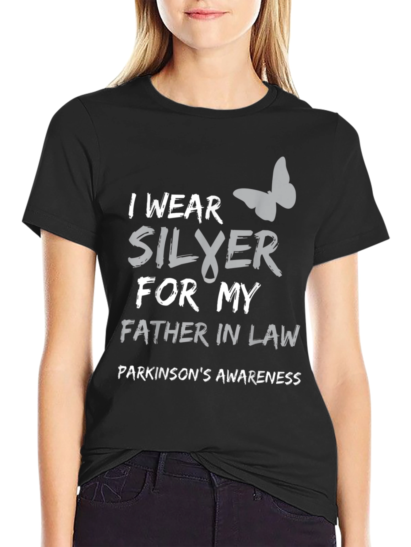 Parkinsons Awareness T-Shirt - Silver Ribbon