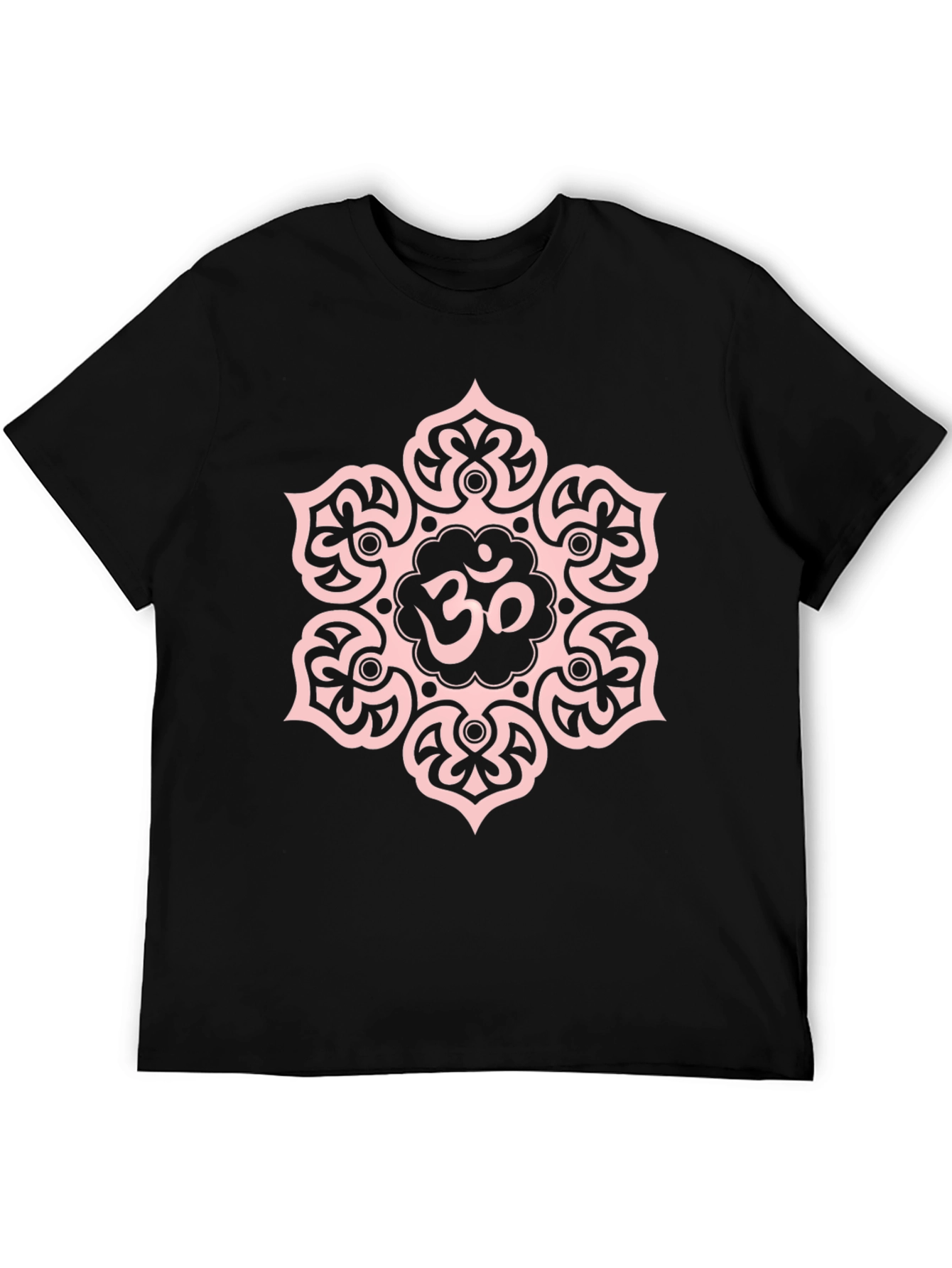Om Mandala Graphic Tee - Black Cotton Casual Shirt