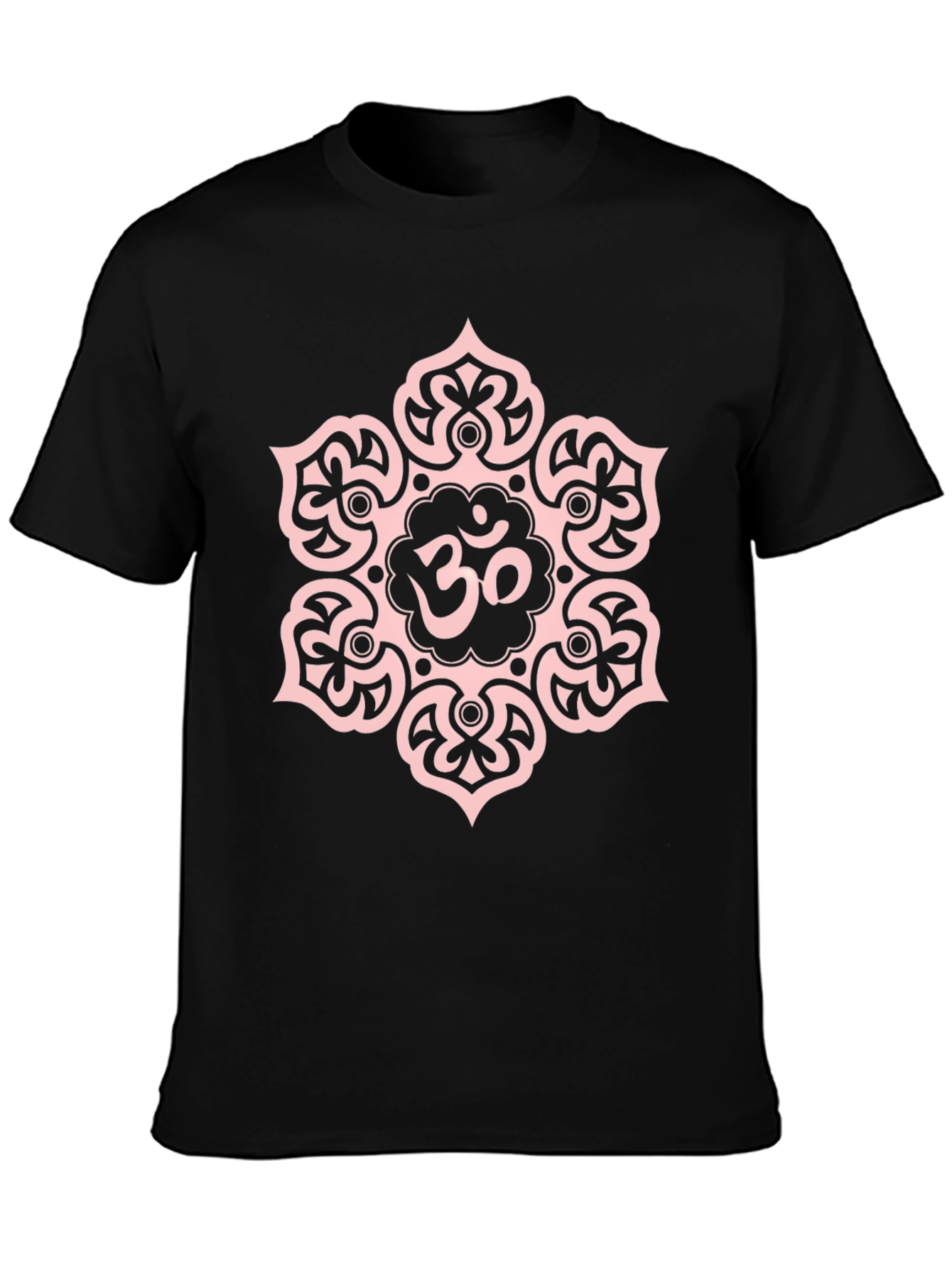 Om Mandala Graphic Tee - Black Cotton Casual Shirt
