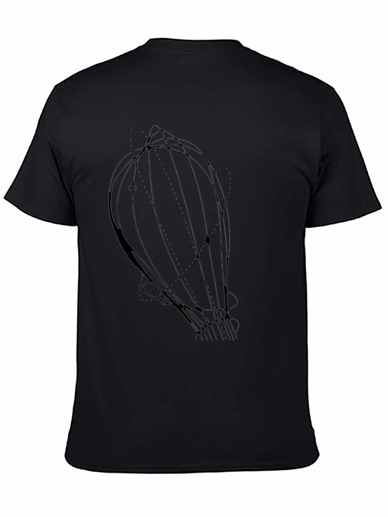 Geometric Balloon Graphic Tee - Stylish Black Cotton T-Shirt