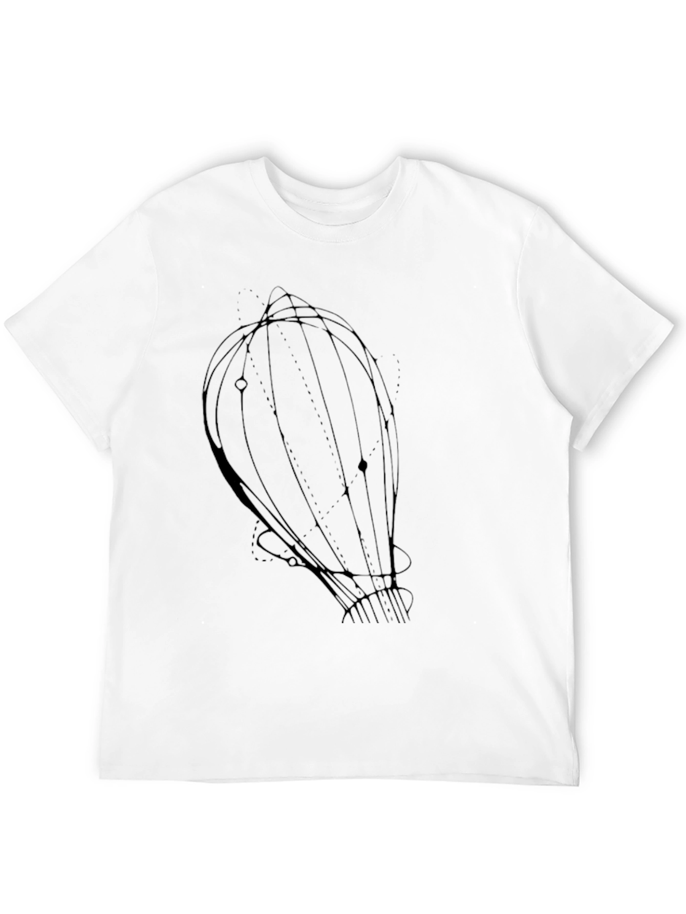 Geometric Balloon Graphic Tee - Stylish Black Cotton T-Shirt