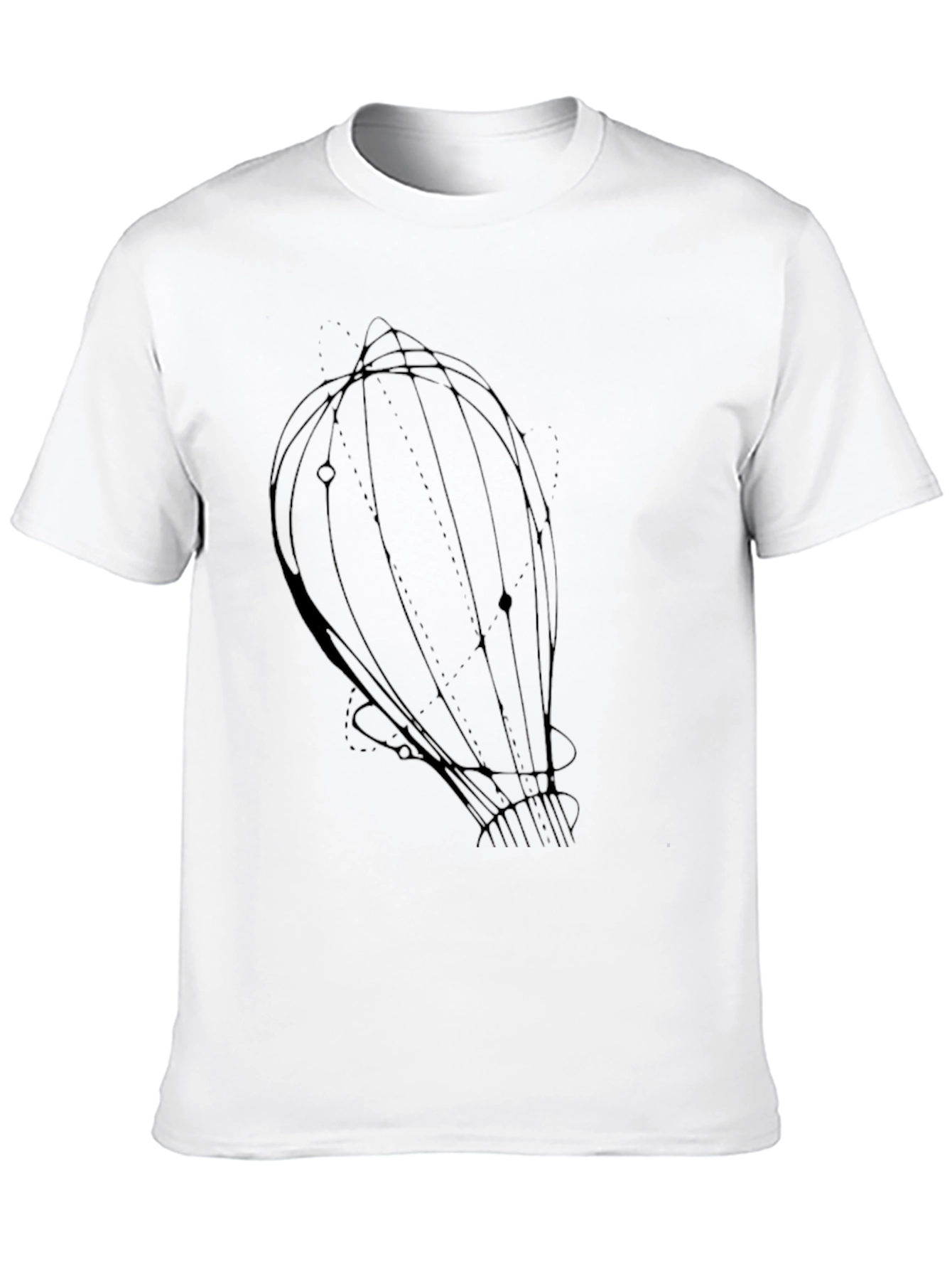 Geometric Balloon Graphic Tee - Stylish Black Cotton T-Shirt
