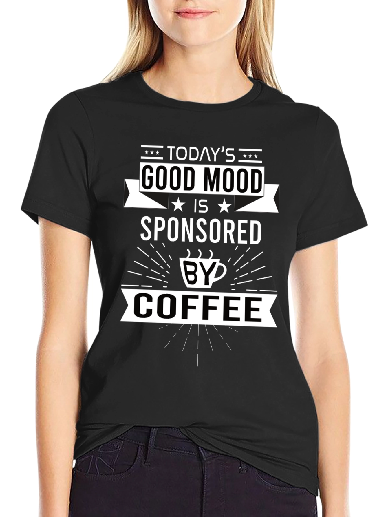 Good Mood Sponsored by Coffee Graphic T-Shirt