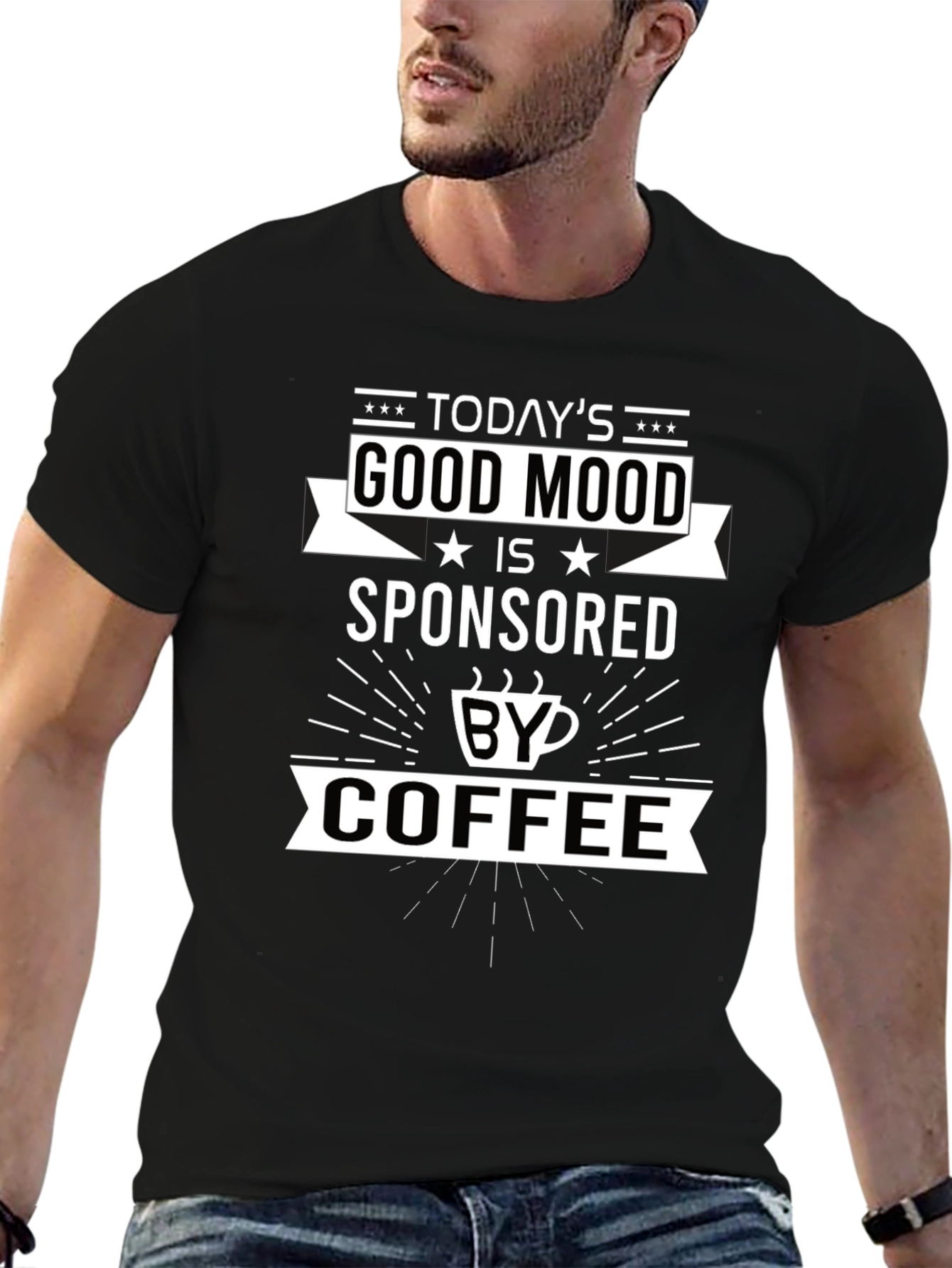 Good Mood Sponsored by Coffee Graphic T-Shirt