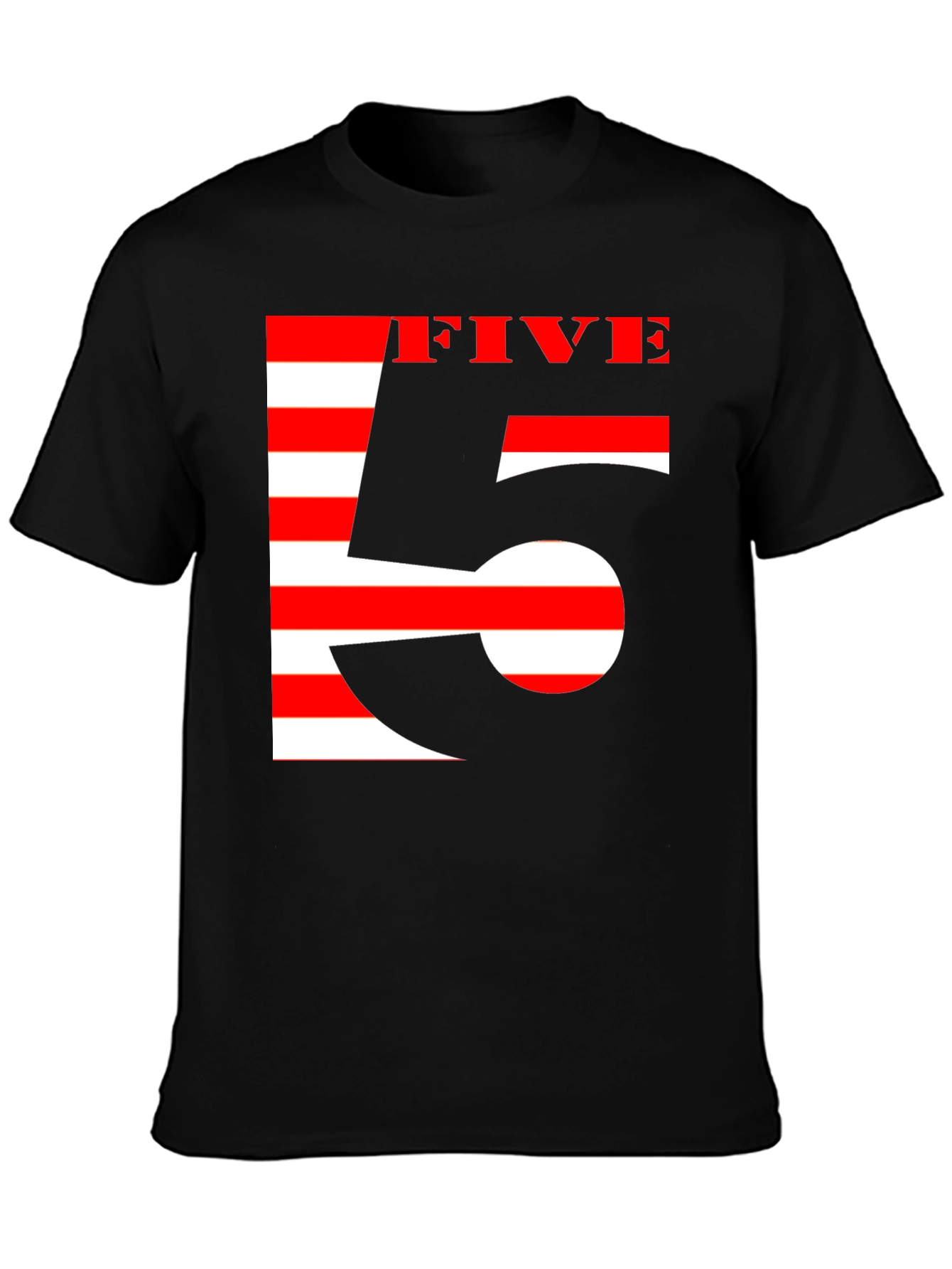 Stripped Five Graphic Tee - Black