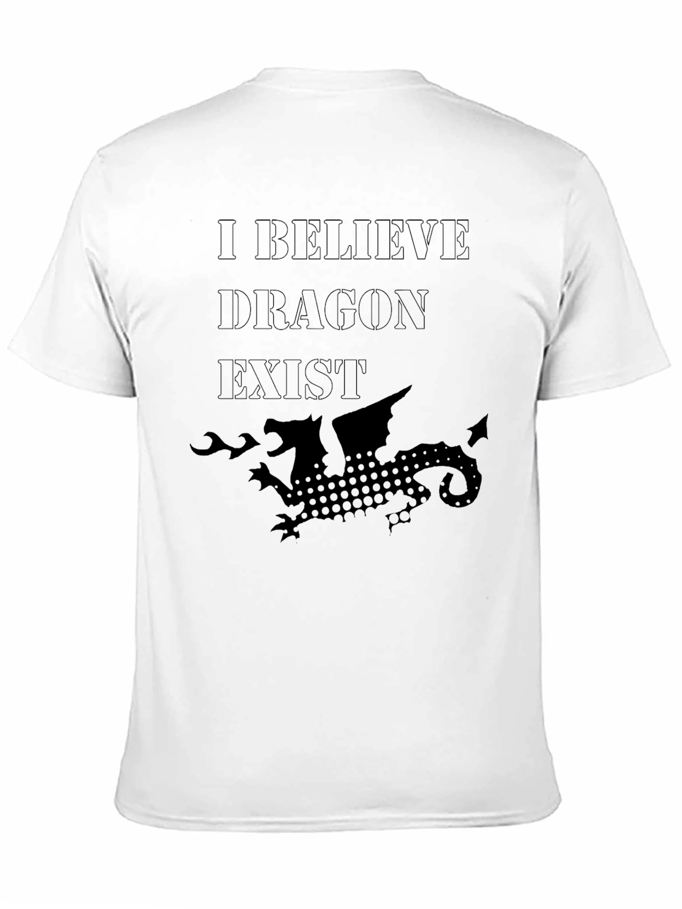 I Believe Dragon Exist Black Graphic T-Shirt