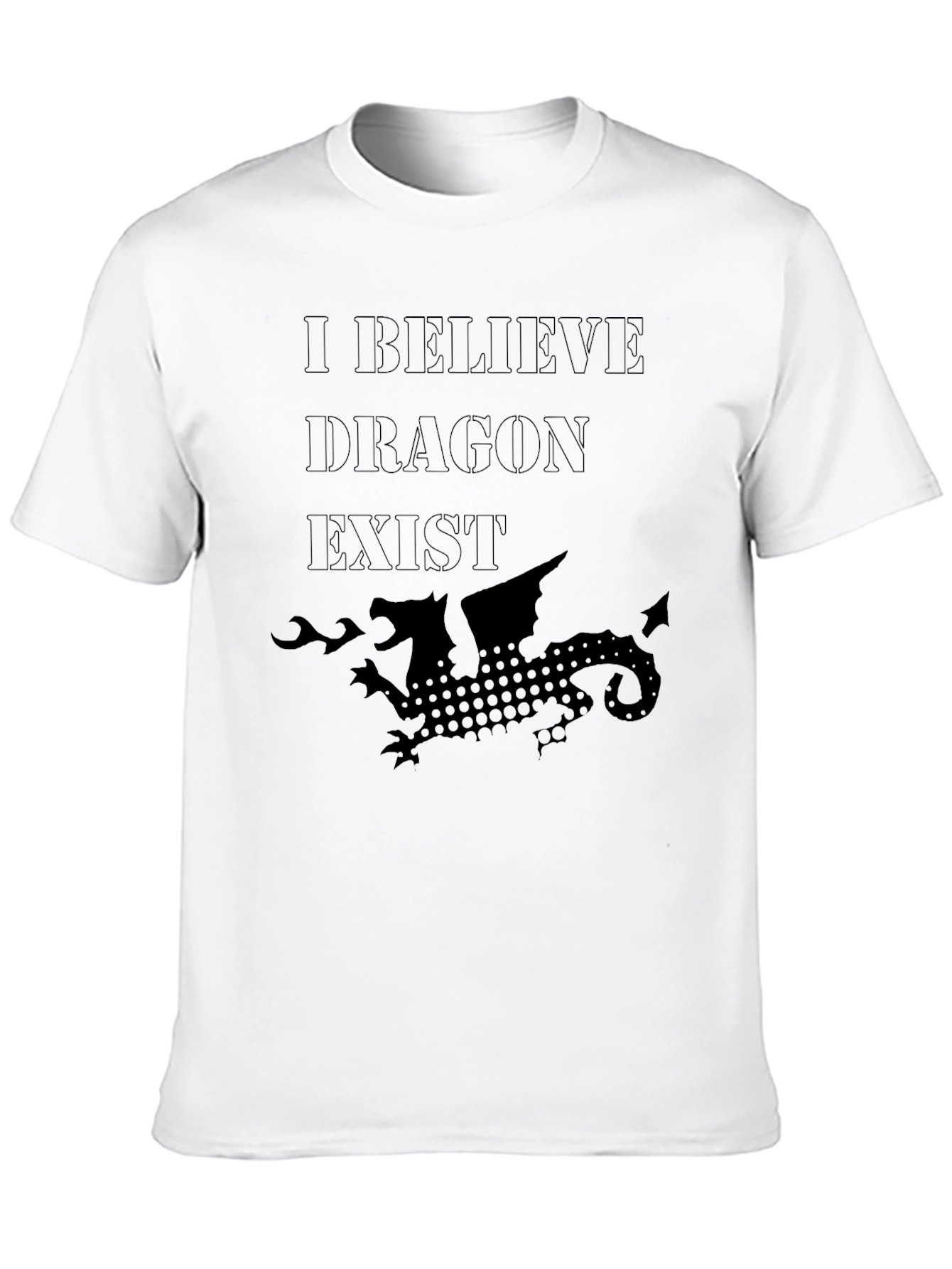 I Believe Dragon Exist Black Graphic T-Shirt