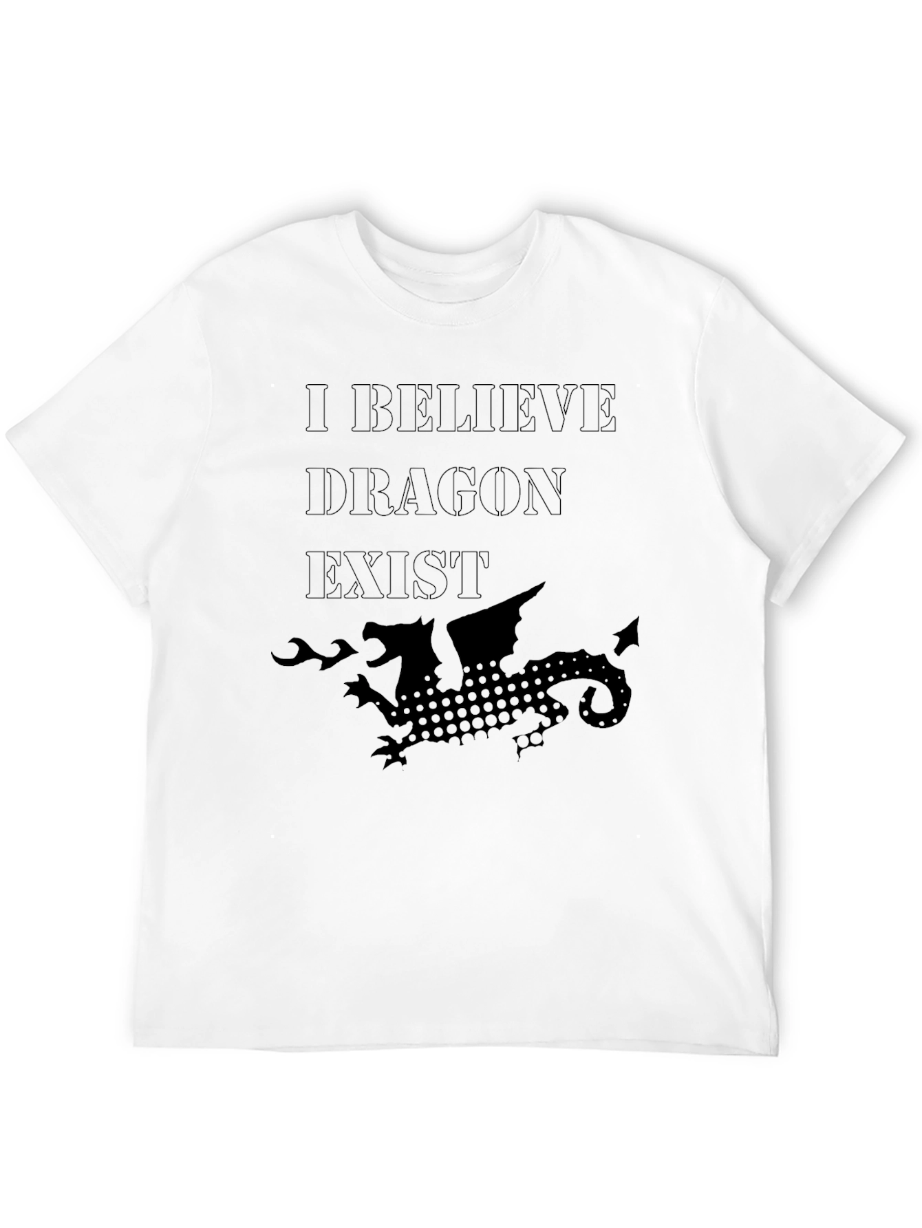 I Believe Dragon Exist Black Graphic T-Shirt