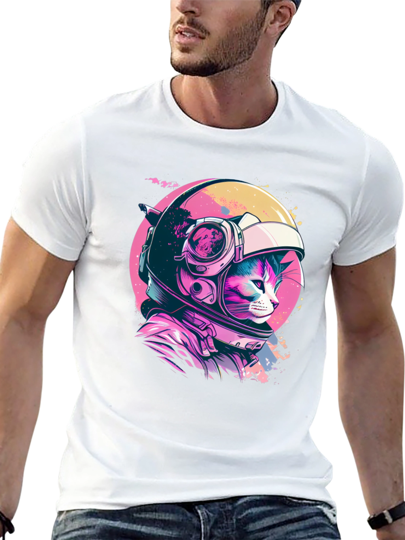 Cosmic Cat T-Shirt - Astronaut Kitten in Space!
