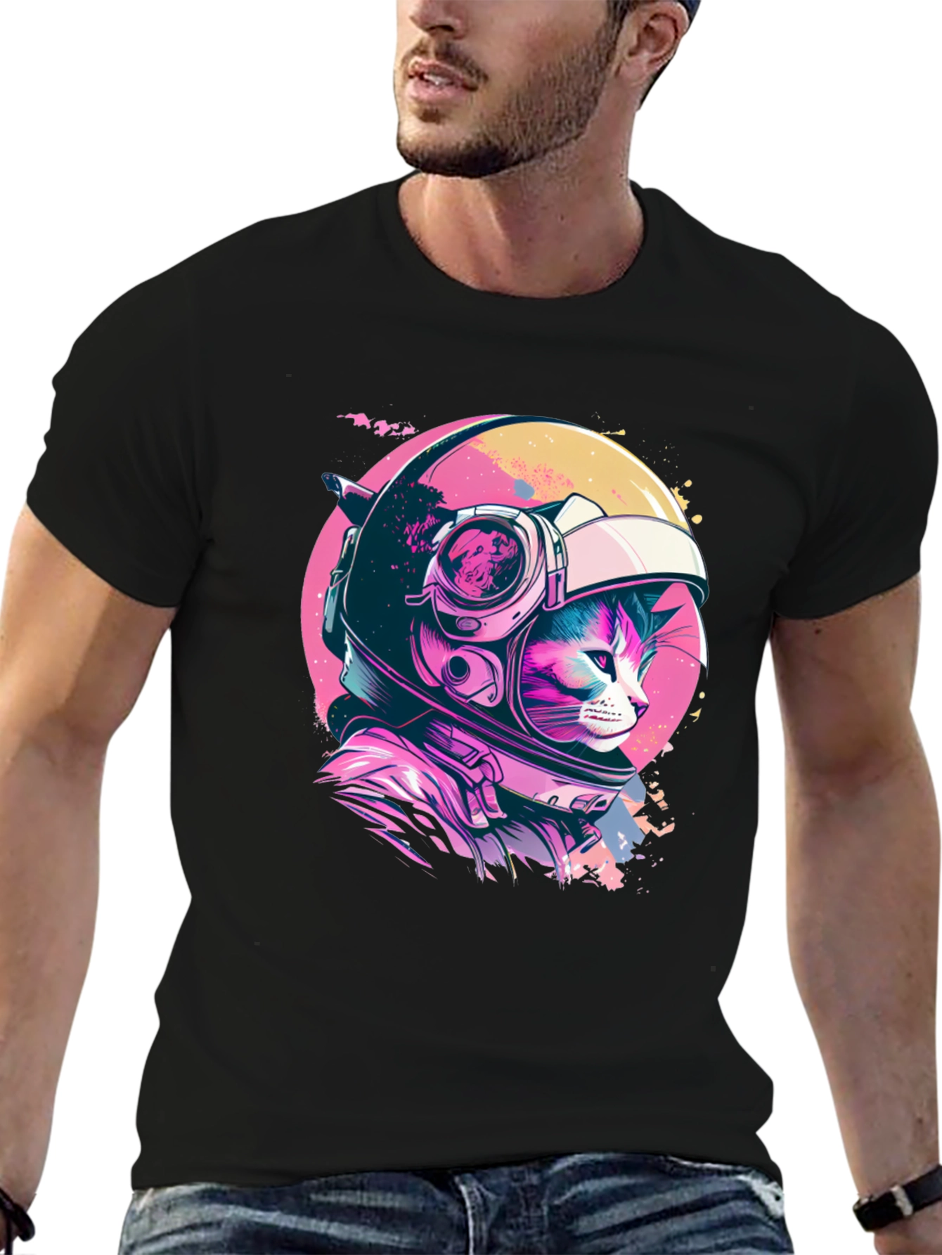 Cosmic Cat T-Shirt - Astronaut Kitten in Space!