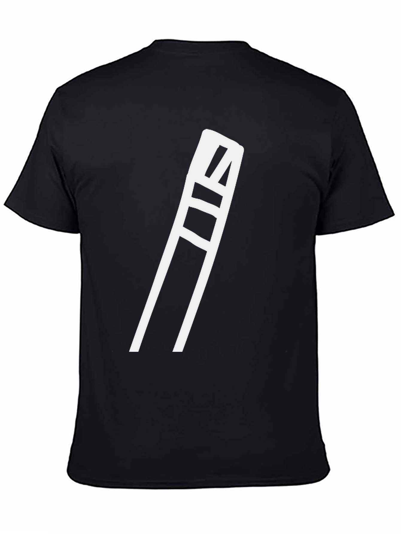Mens Black Graphic Tee - White Ladder Design
