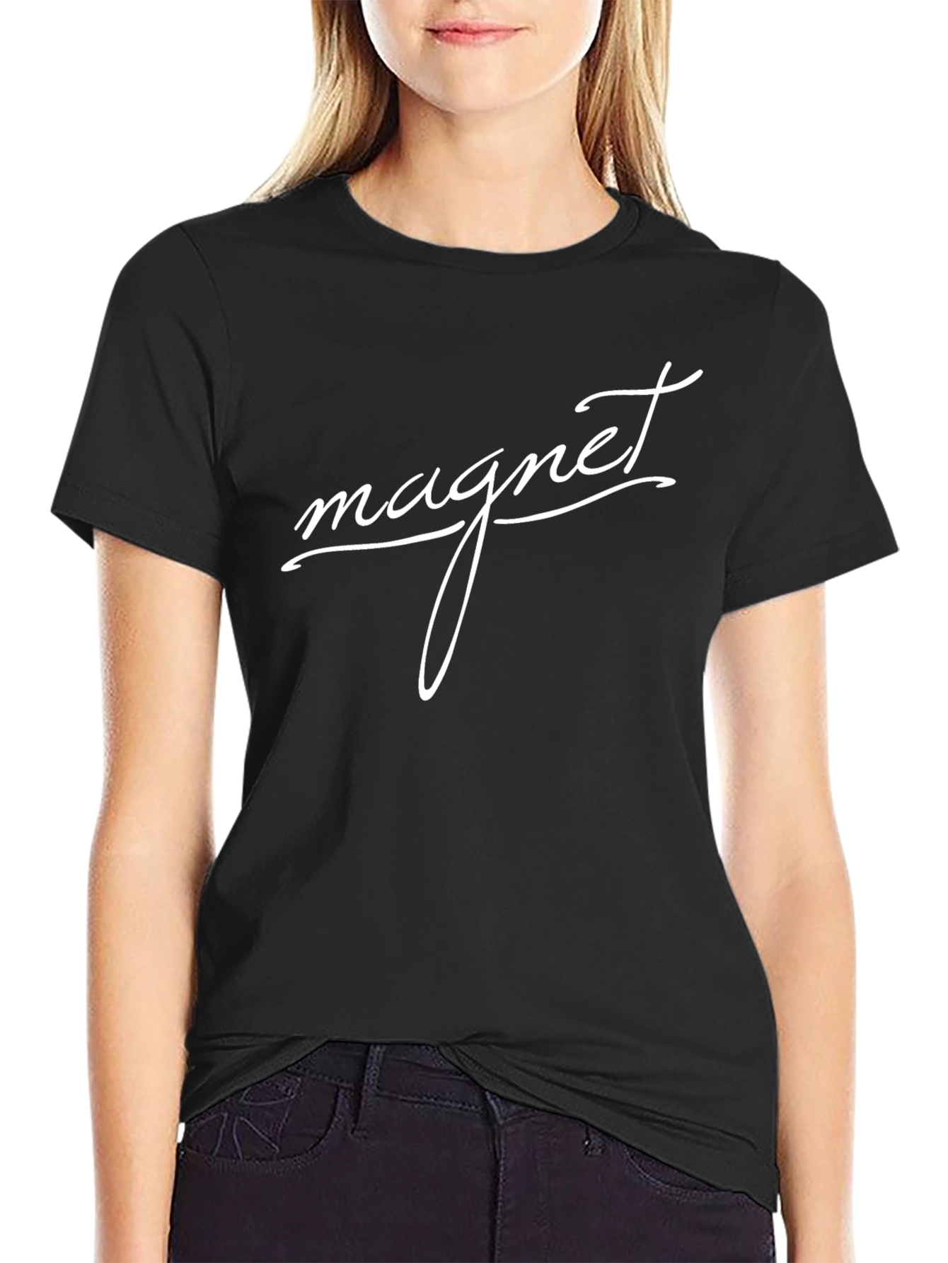 Magnet Graphic T-Shirt - Black Crew Neck Tee